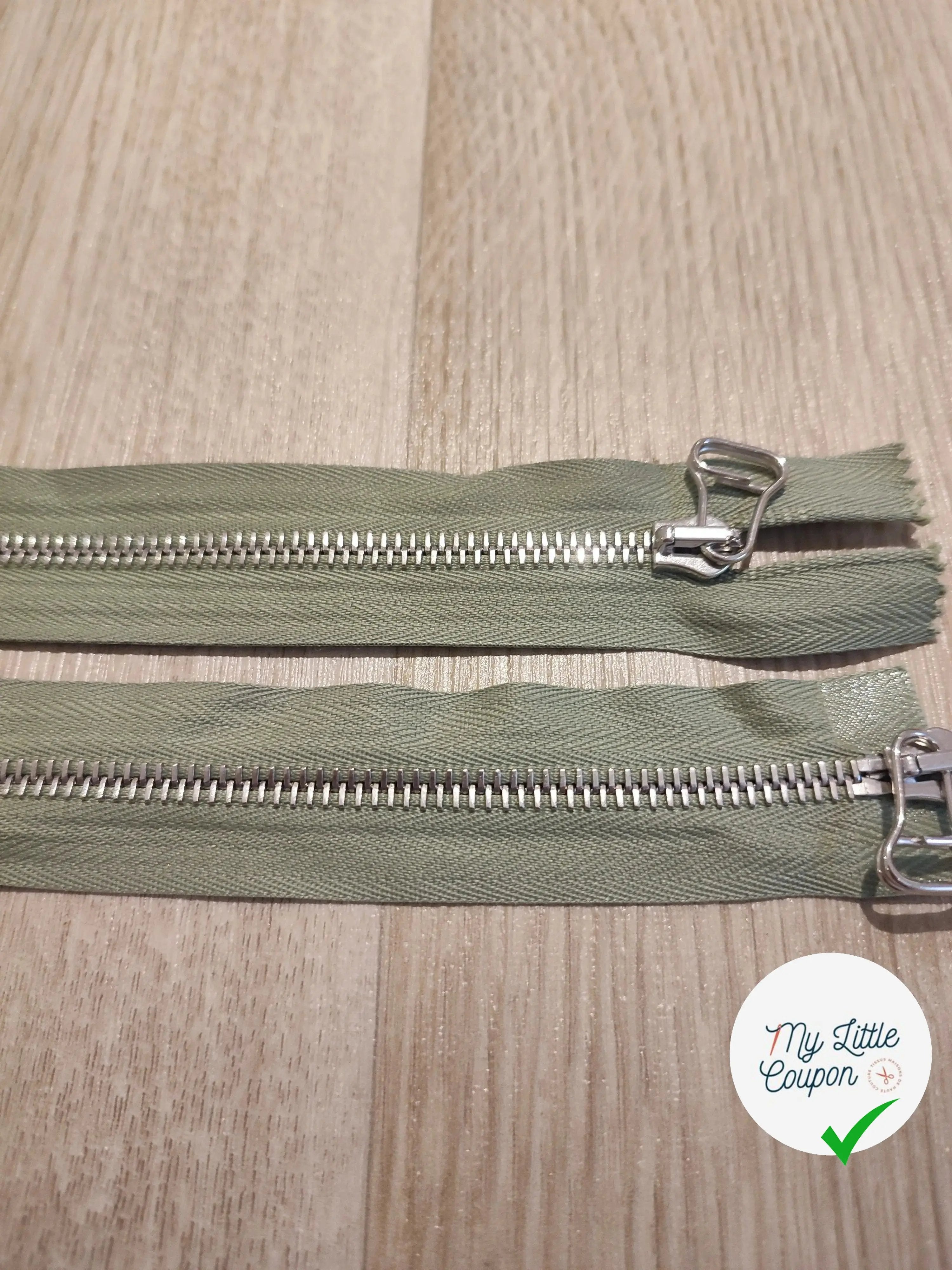 FERMETURE RIRI METAL NON SÉPARABLE DOUBLE CHEMINS 80CM VERT CLAIR - My Little Coupon