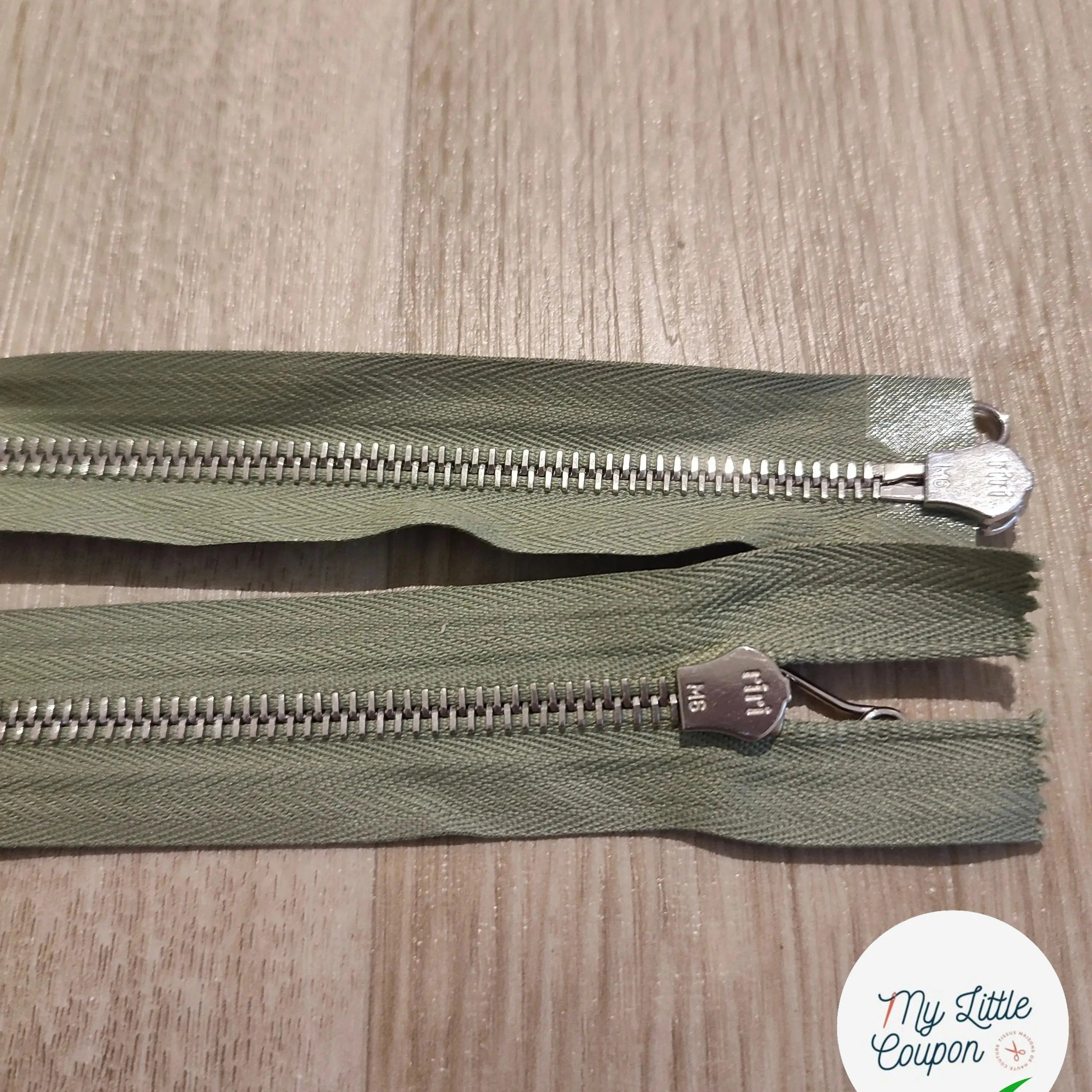 FERMETURE RIRI METAL NON SÉPARABLE DOUBLE CHEMINS 80CM VERT CLAIR - My Little Coupon