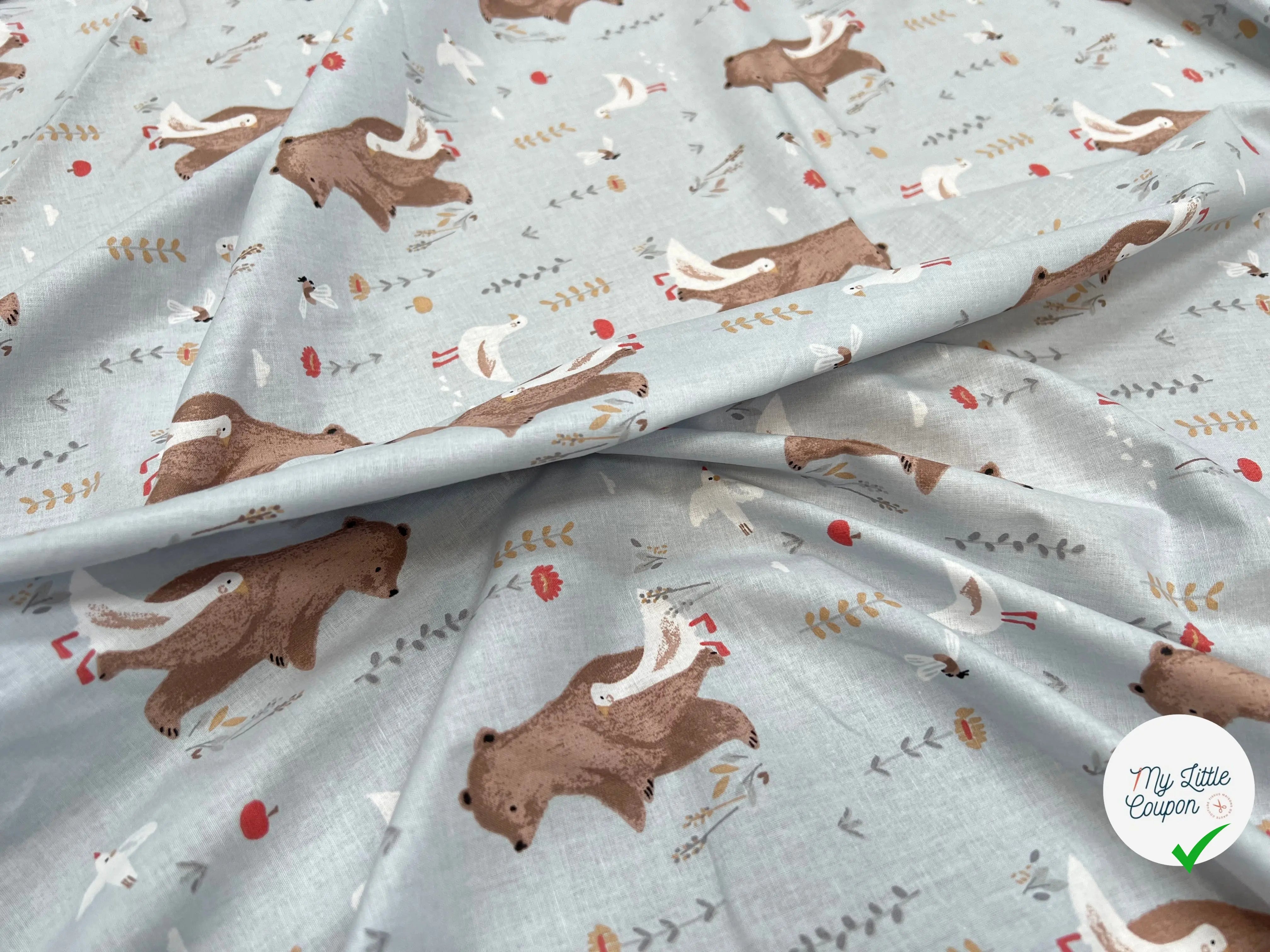 Coton Imprimé NOMINOE Vert / Marron - My Little Coupon