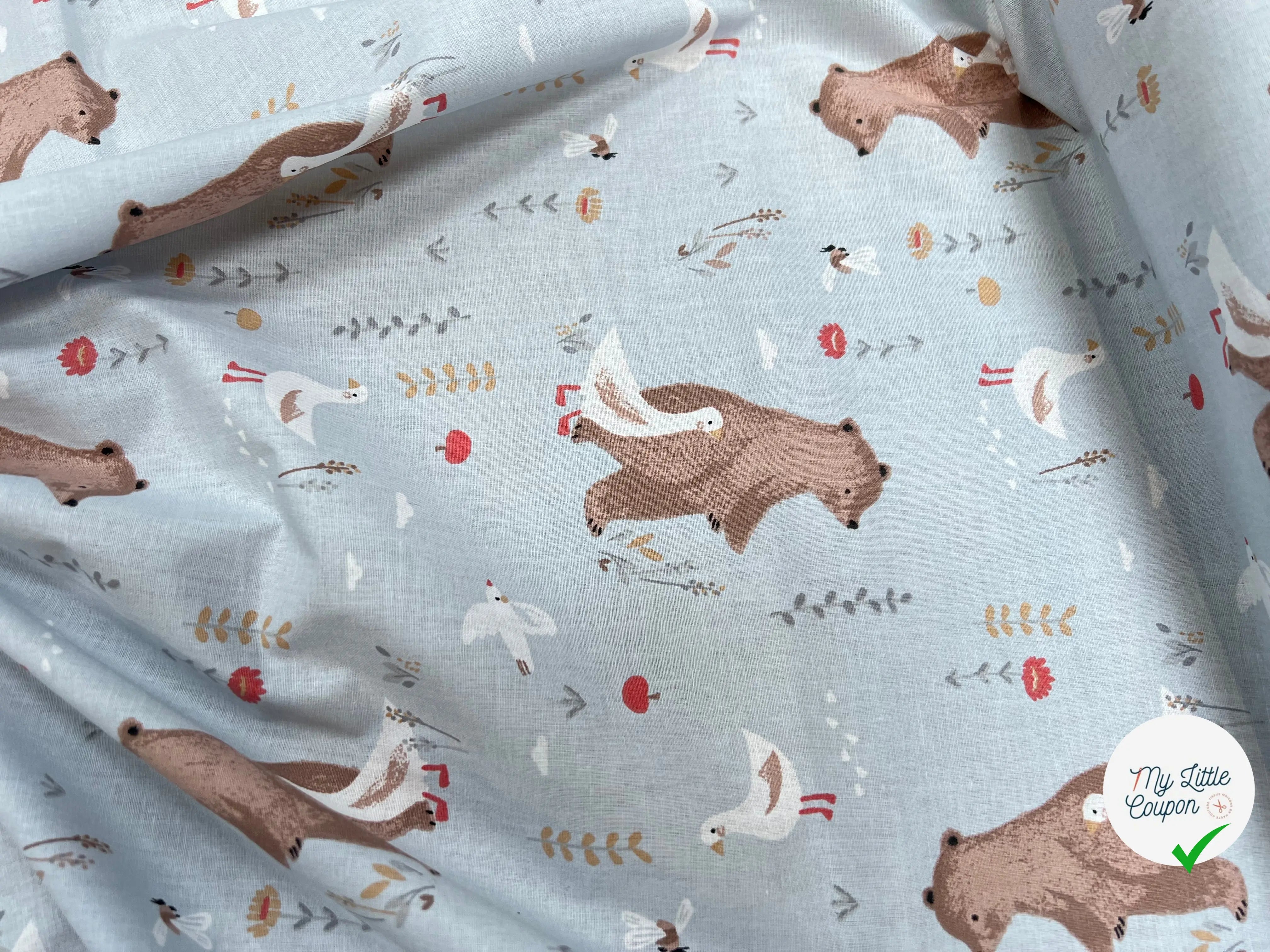 Coton Imprimé NOMINOE Vert / Marron - My Little Coupon