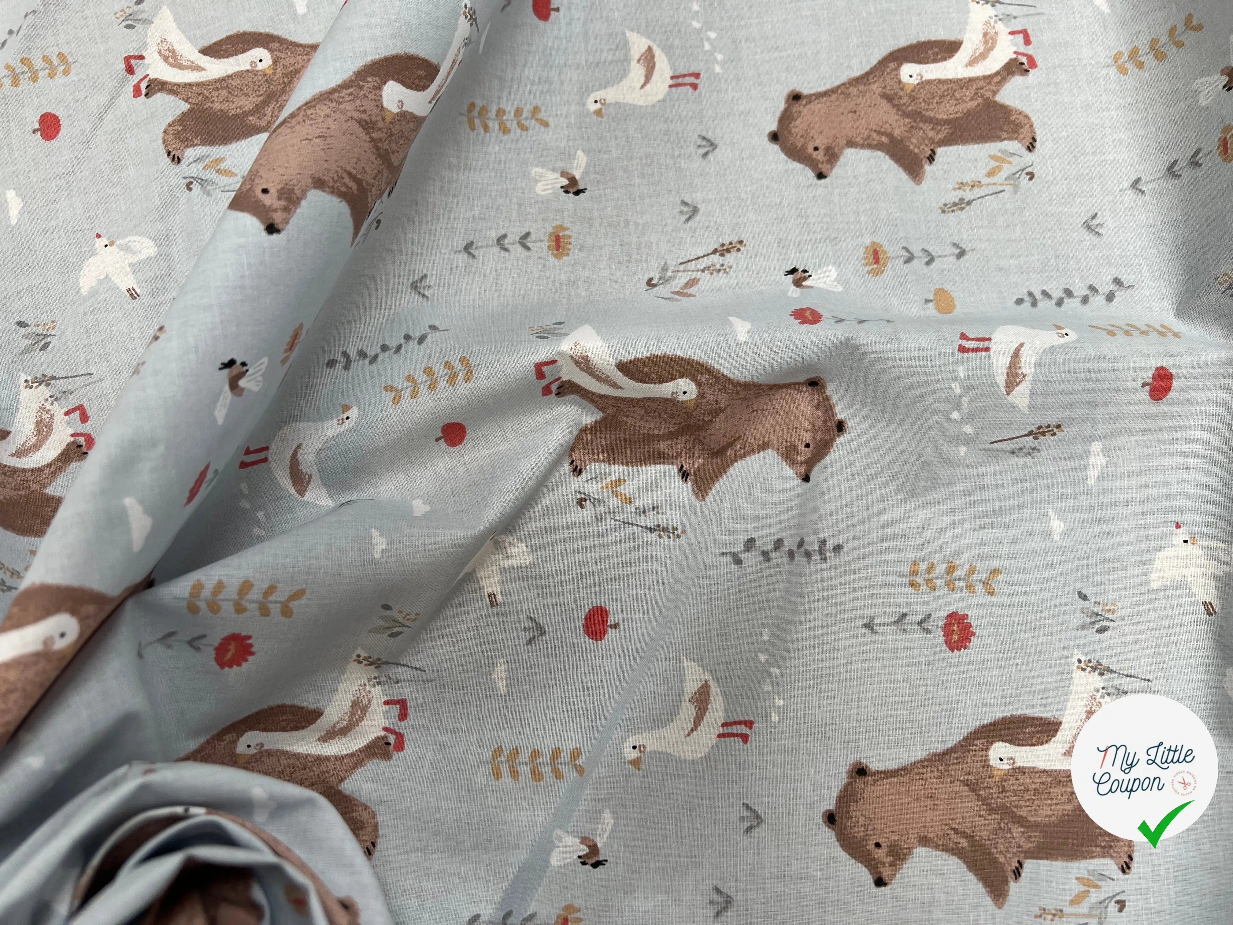 Coton Imprimé NOMINOE Vert / Marron - My Little Coupon