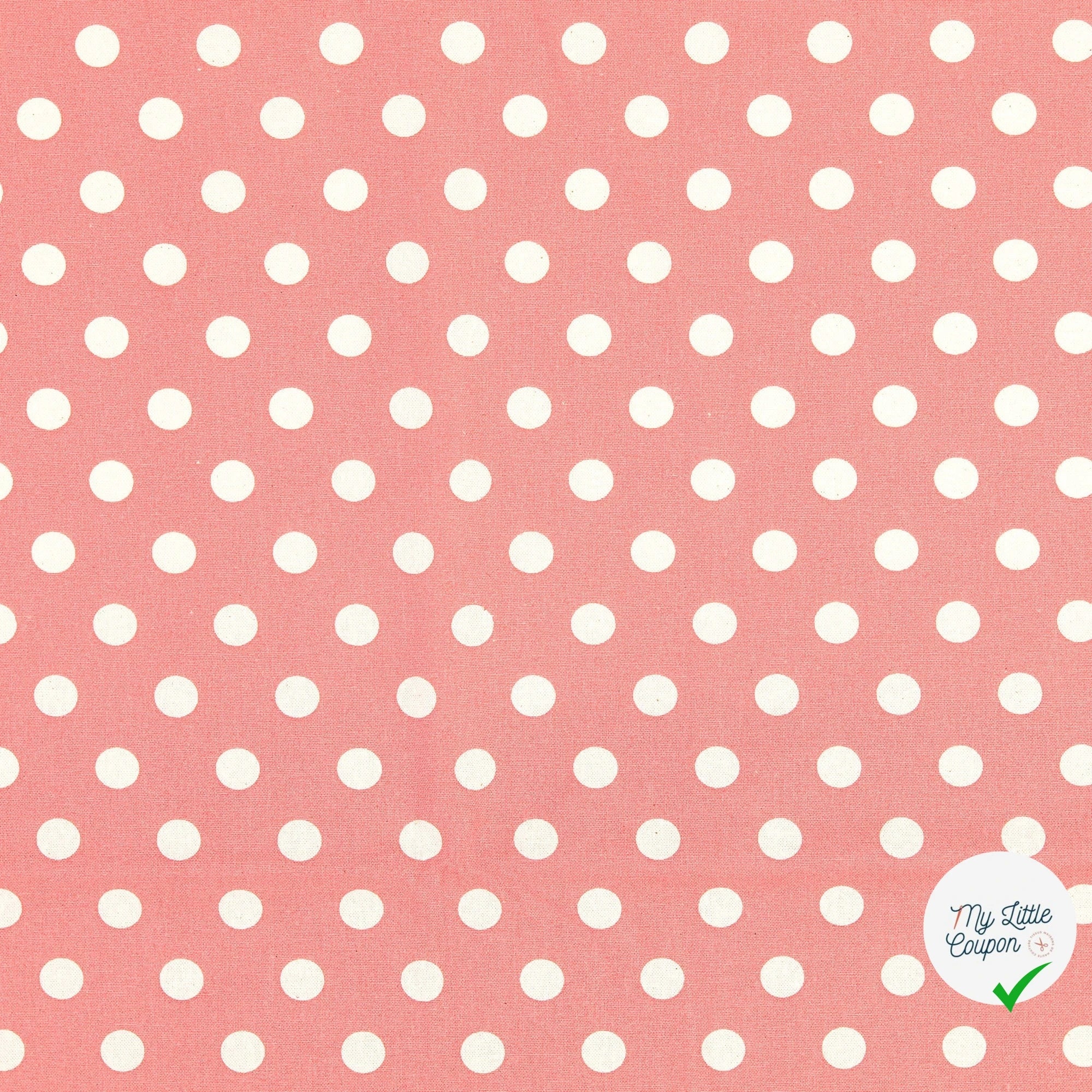Cretonne de coton à pois bordeaux - My Little Coupon