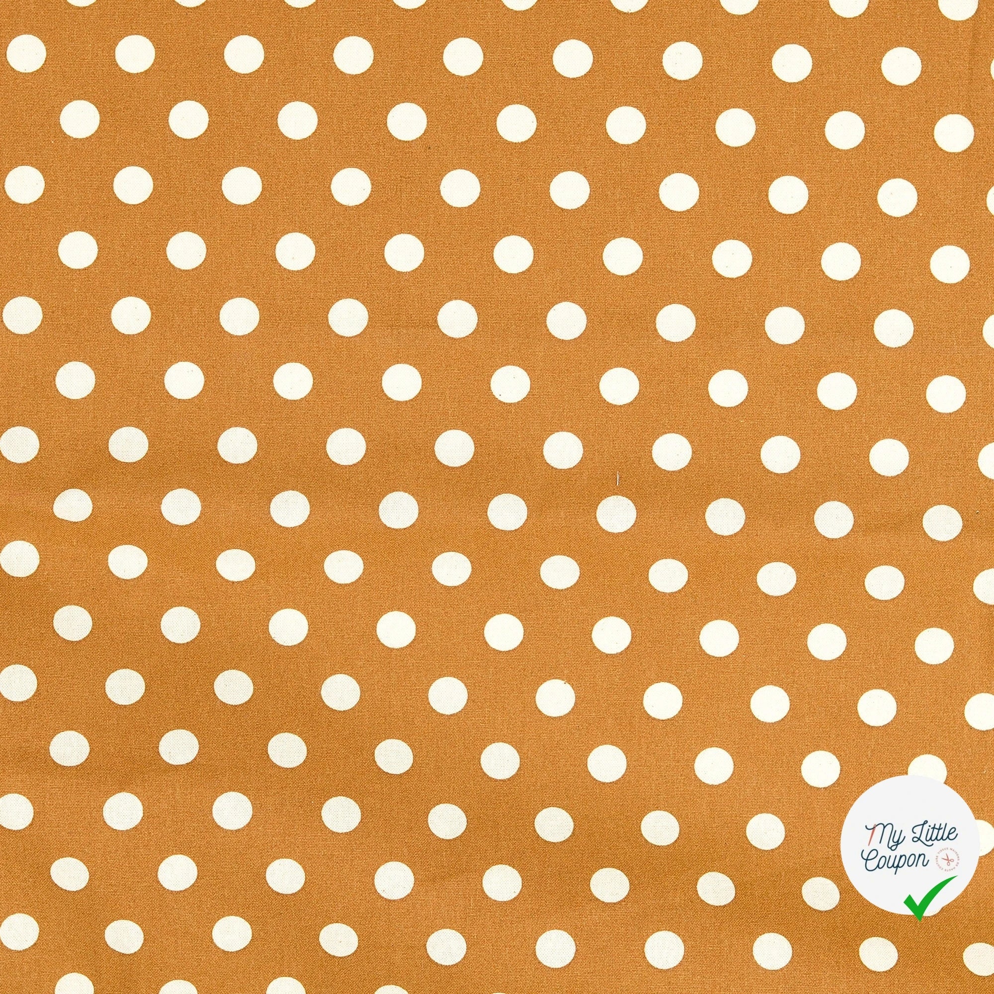 Cretonne de coton à pois marron - My Little Coupon
