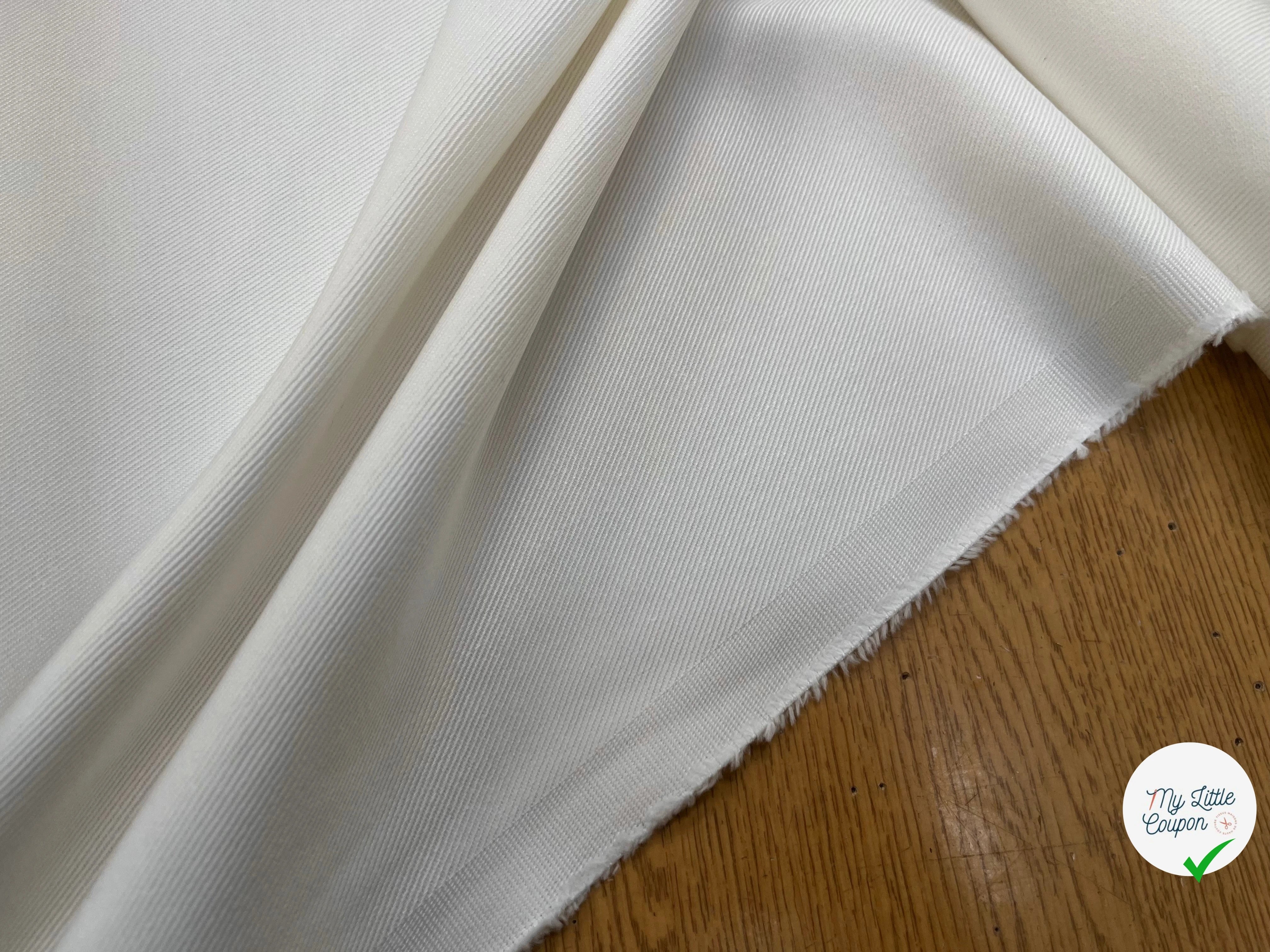 LIGHTLY DISTRESSED WHITE DENIM 145CM - My Little Coupon