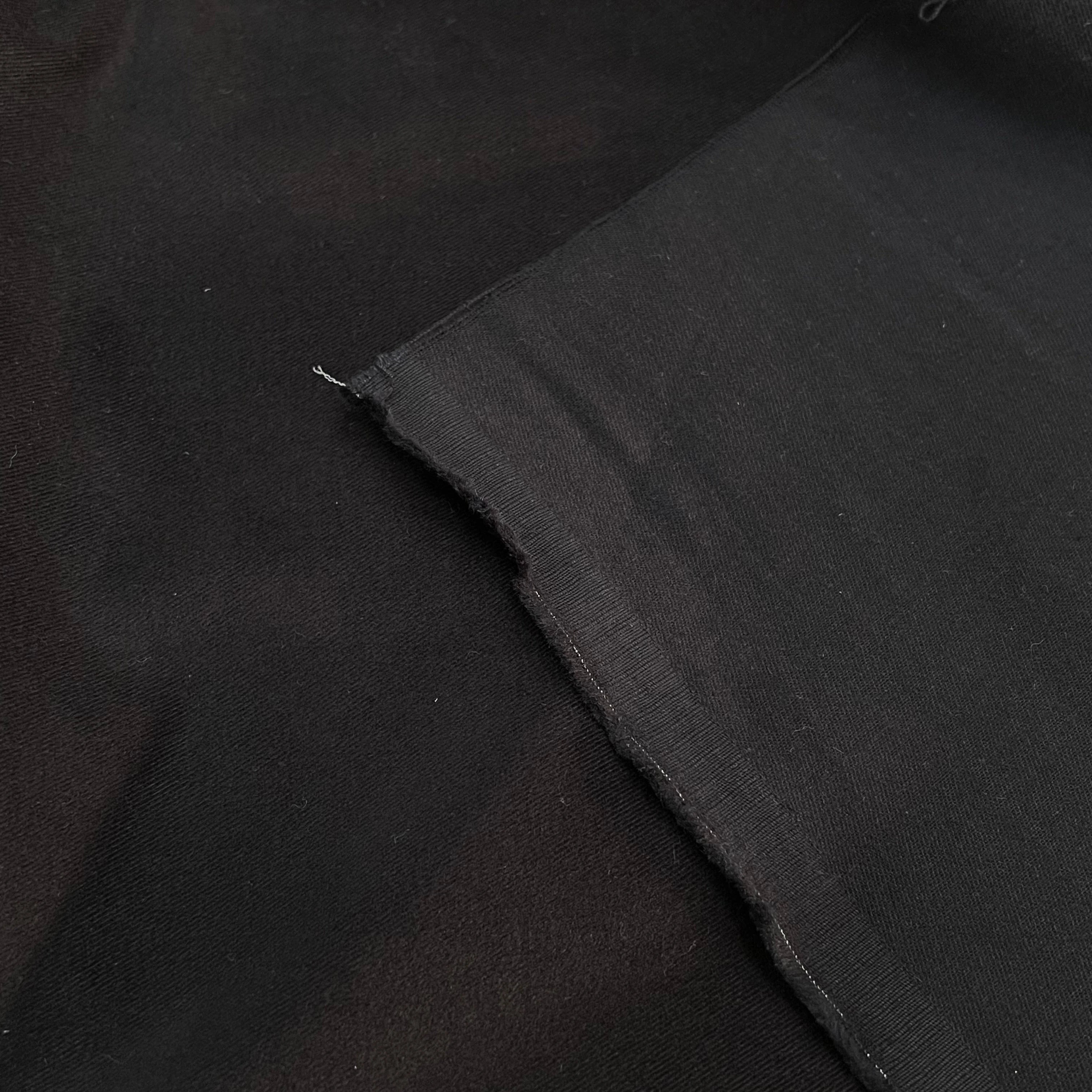 DENIM COTON GRATTÉ EFFET DUVETEUX NOIR PEAU DE PÊCHE 97% COTON 145CM - My Little Coupon