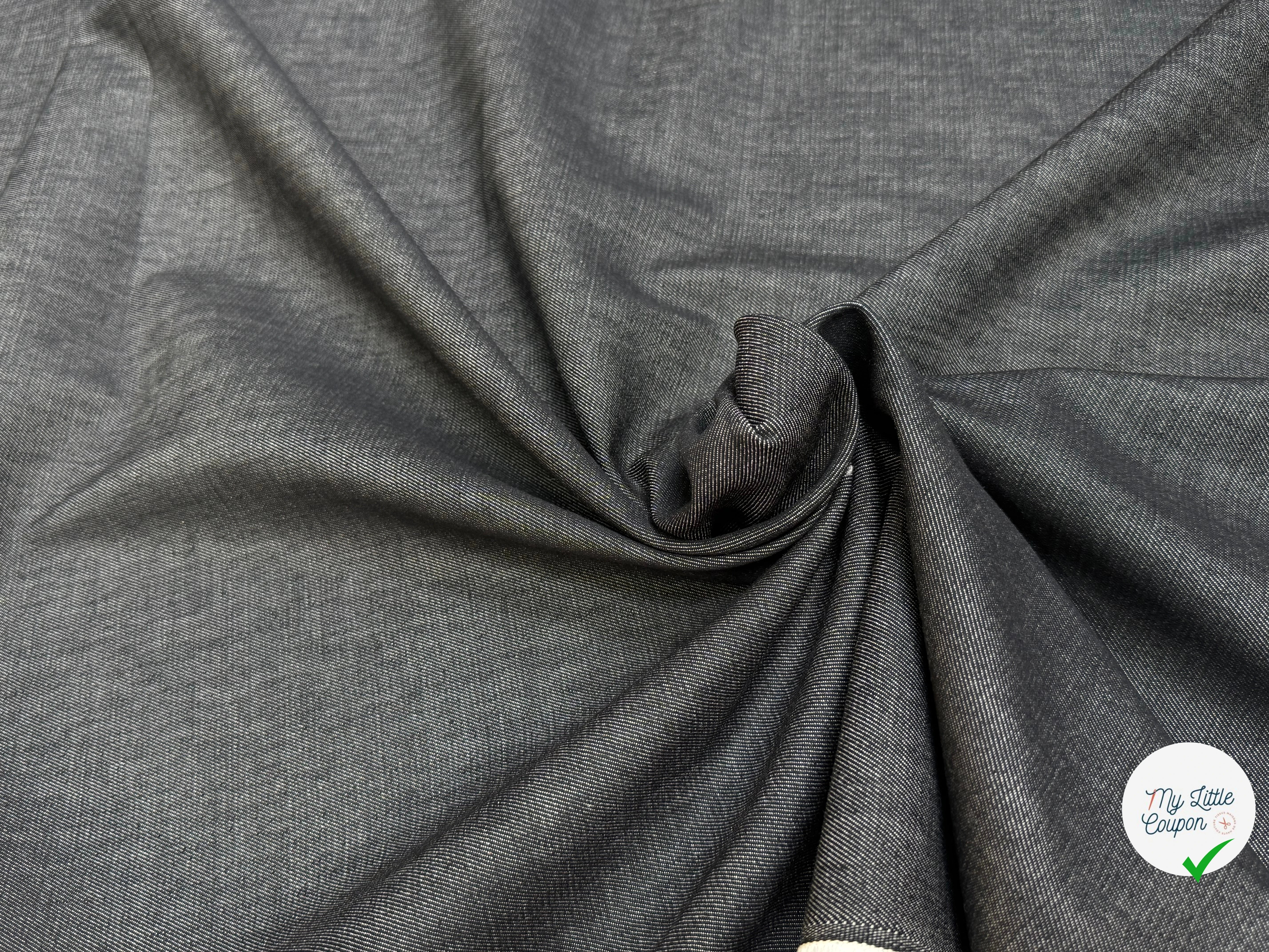 DENIM COTON LÉGÈREMENT STRETCH UNIVERSE/ANTRACITE 99% COTON - My Little Coupon