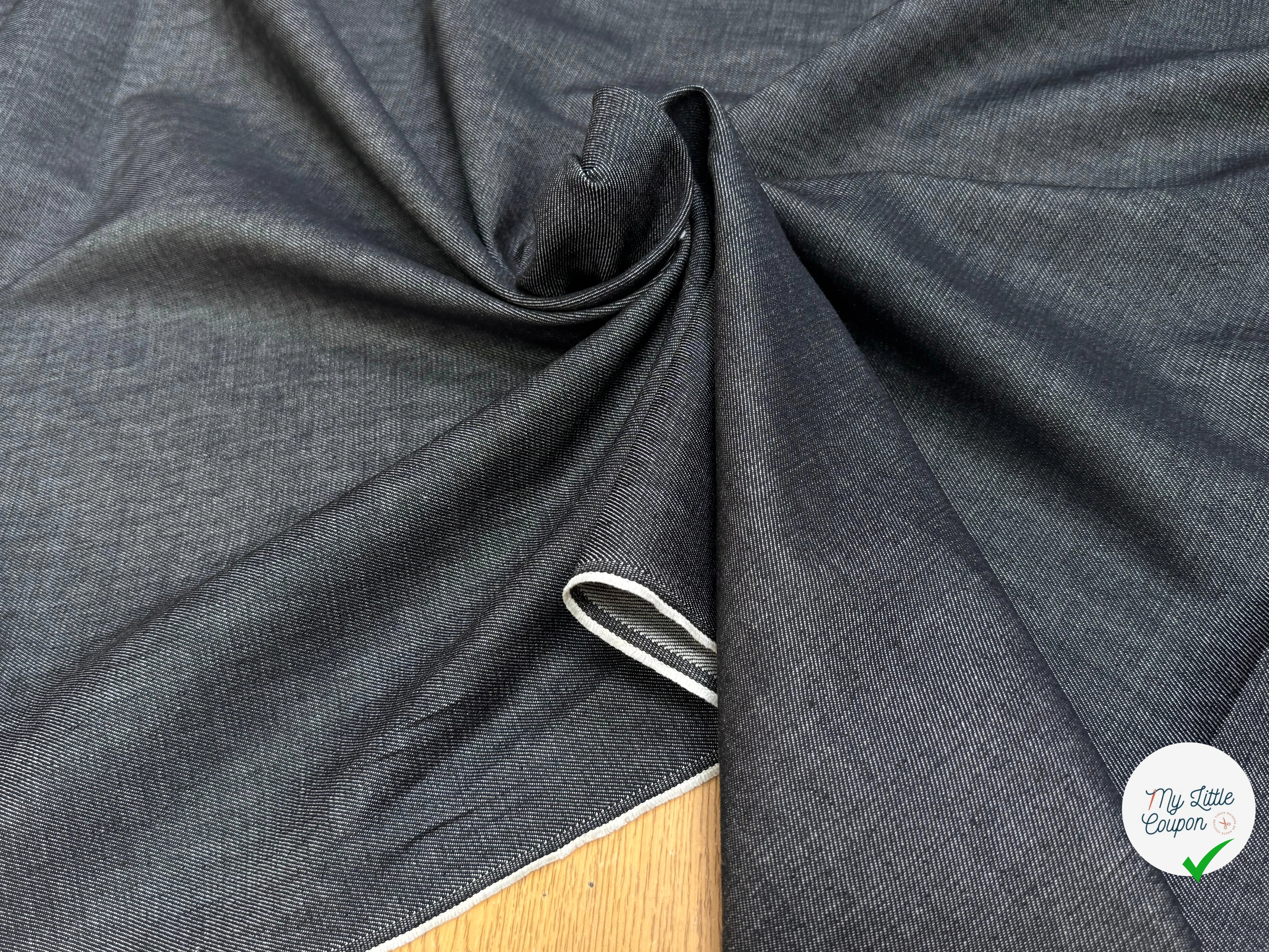 DENIM COTON LÉGÈREMENT STRETCH UNIVERSE/ANTRACITE 99% COTON - My Little Coupon