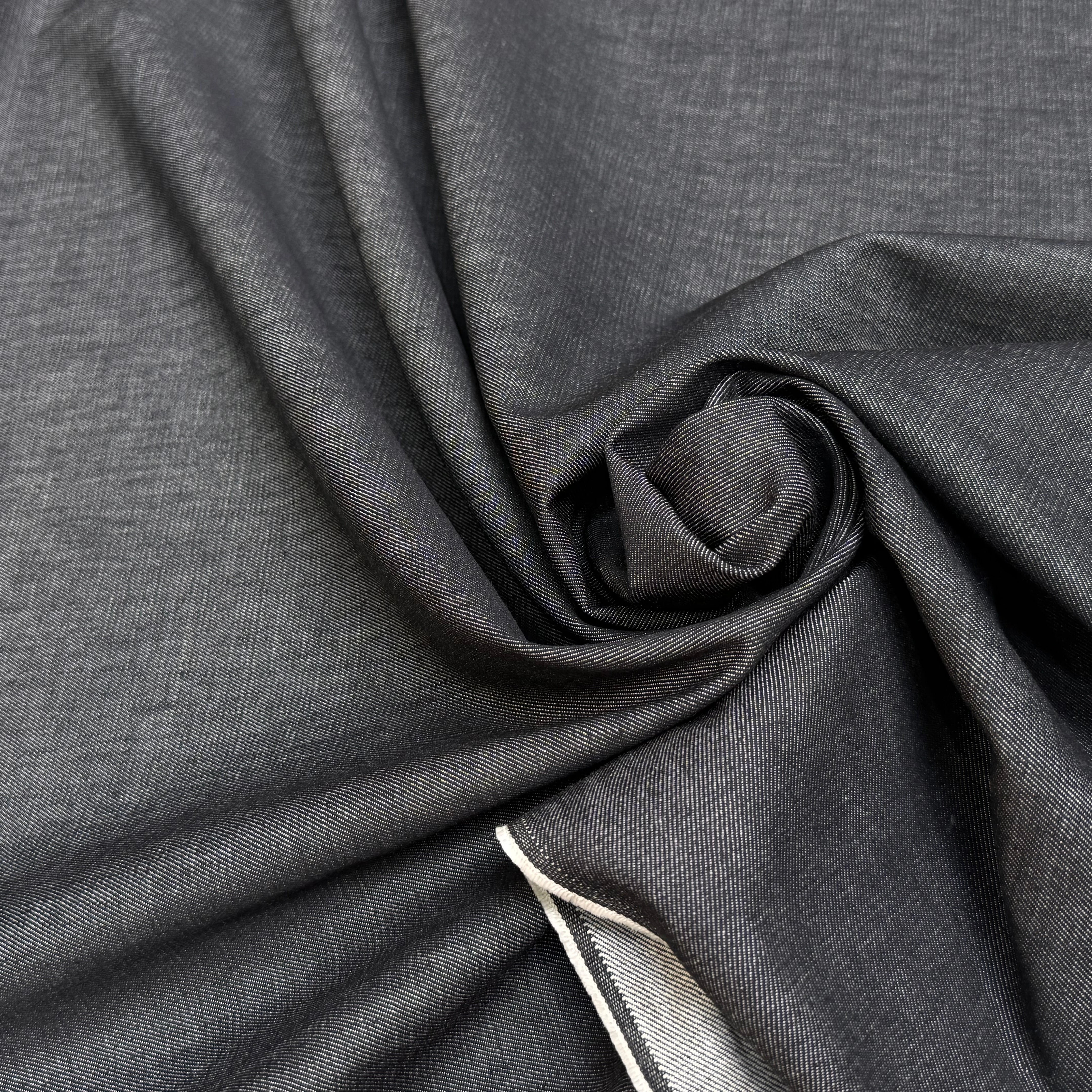 DENIM COTON LÉGÈREMENT STRETCH UNIVERSE/ANTRACITE 99% COTON - My Little Coupon
