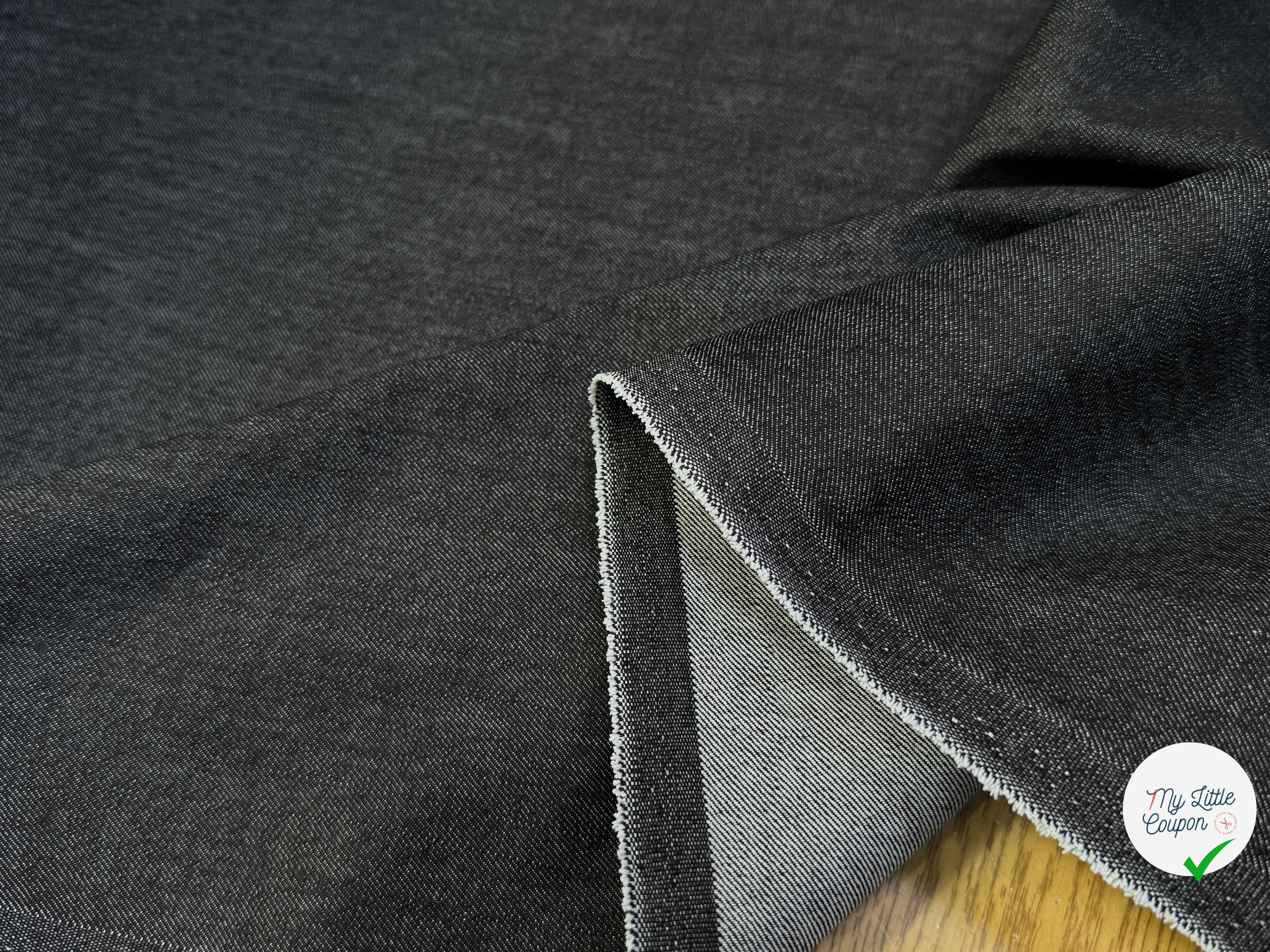 DENIM COTON NOIR ANTHRACITE LÉGÈREMENT STRETCH 78% COTON - My Little Coupon