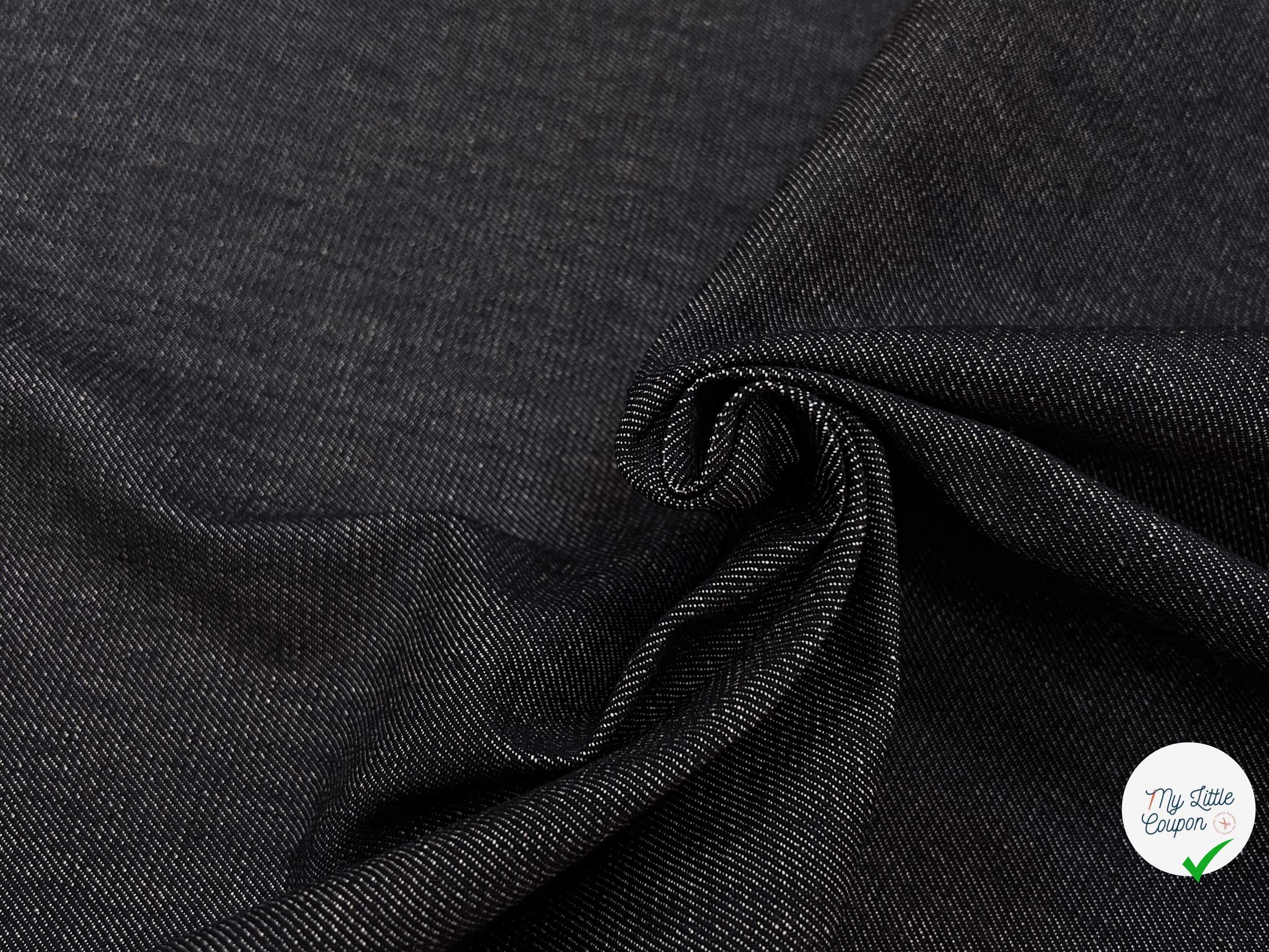 DENIM PRESTIGE SANMERO BLACK 100% COTON - My Little Coupon