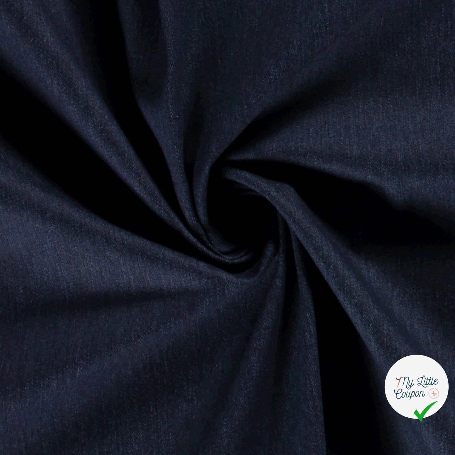 DENIM STRETCH PRÉ-LAVÉ BLEU MARINE 70% COTON - My Little Coupon