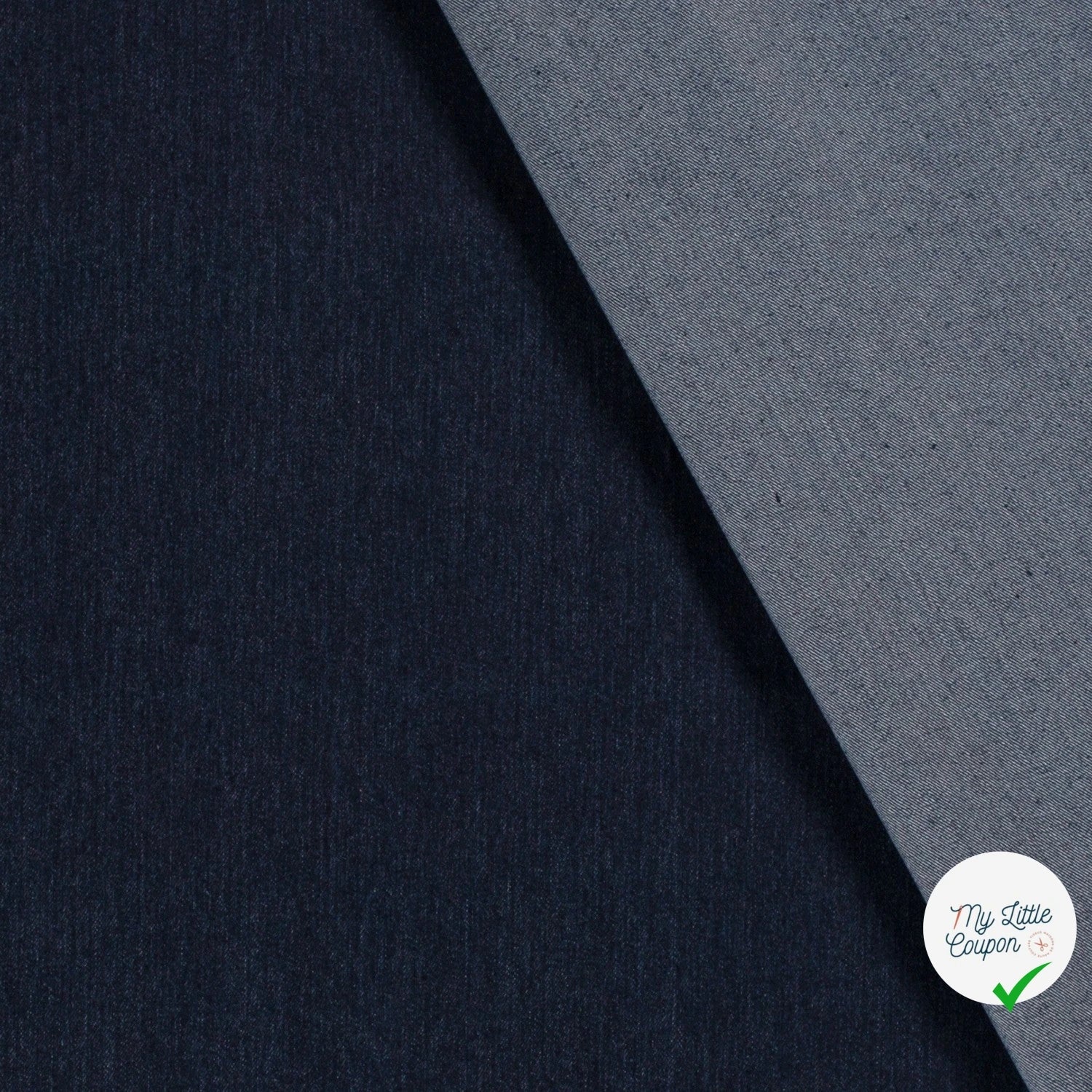 DENIM STRETCH PRÉ-LAVÉ BLEU MARINE 70% COTON - My Little Coupon