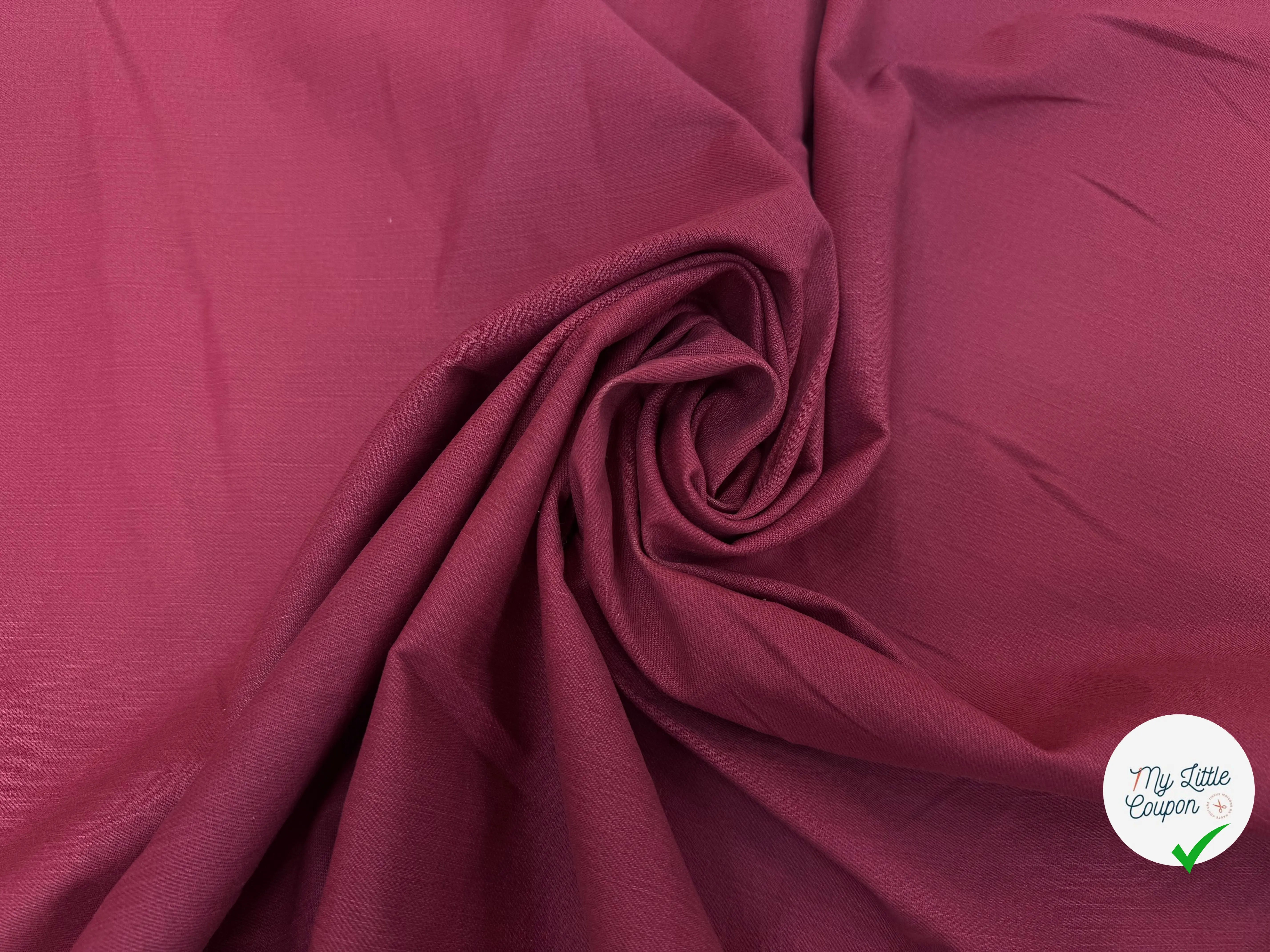 DENIM UNI ROSE FONCÉ COTON STRETCH - My Little Coupon