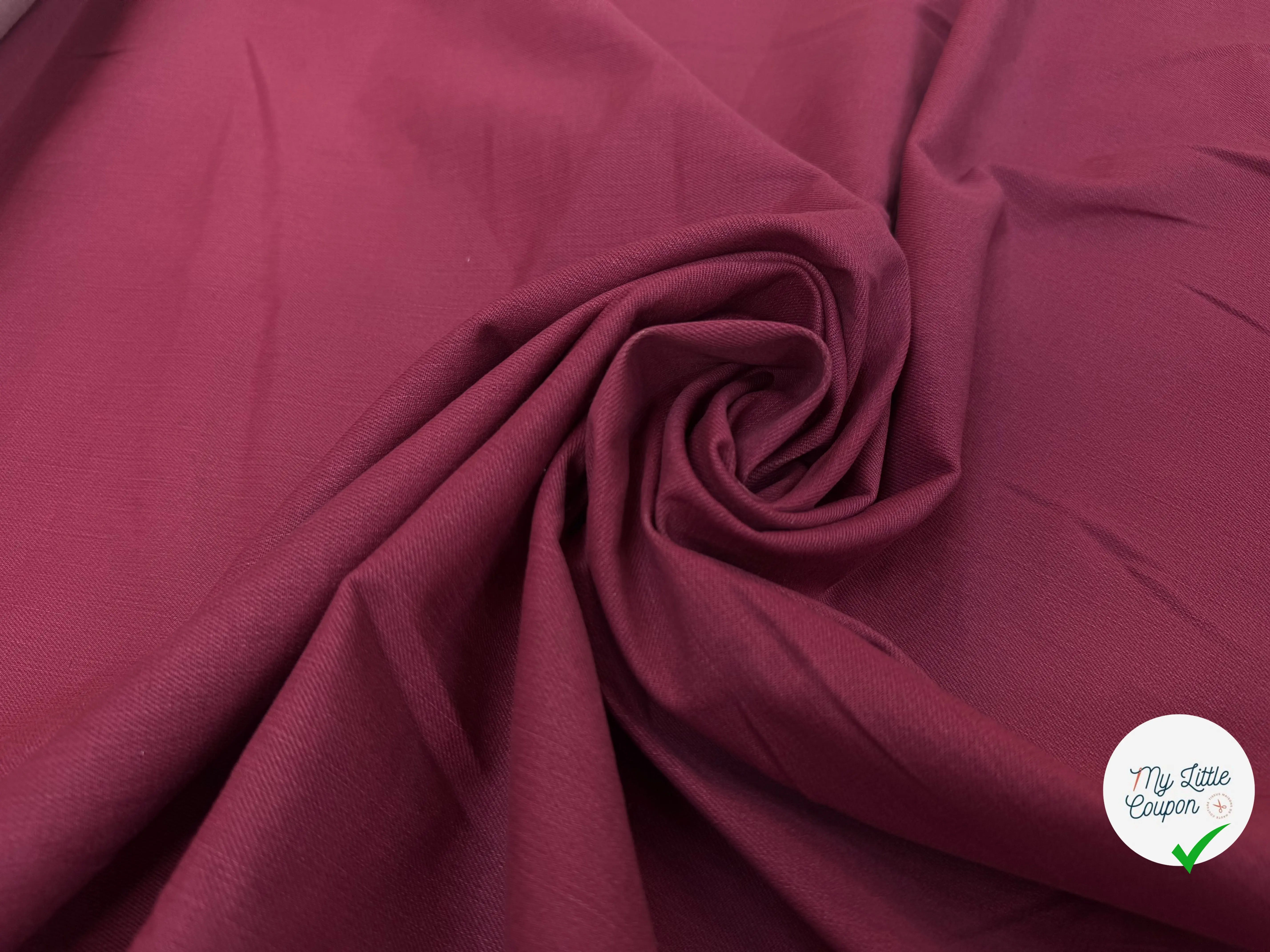 DENIM UNI ROSE FONCÉ COTON STRETCH - My Little Coupon