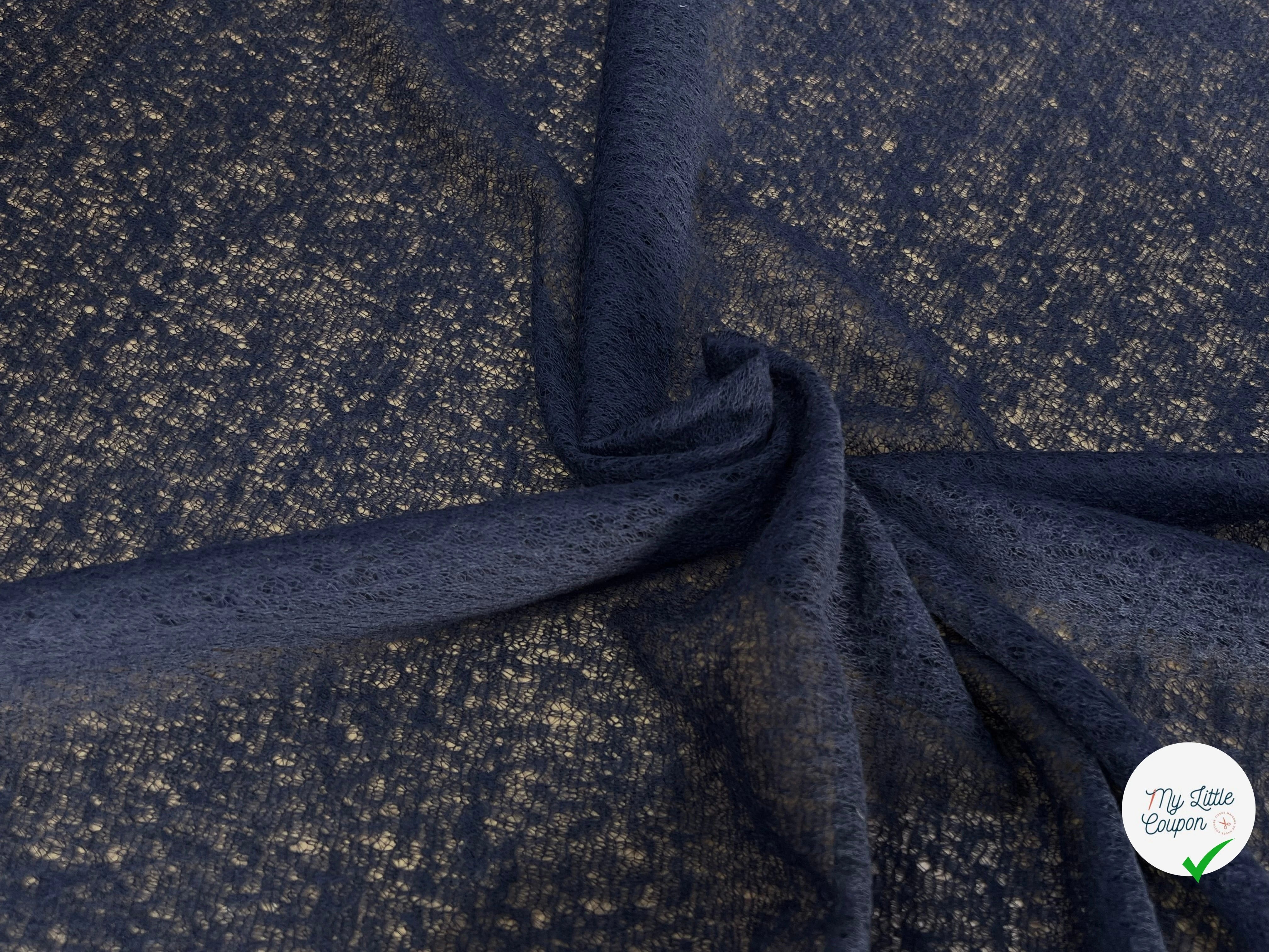 DENTELLE CHARMILLE LAINE MERINOS BLEU MARINE - My Little Coupon