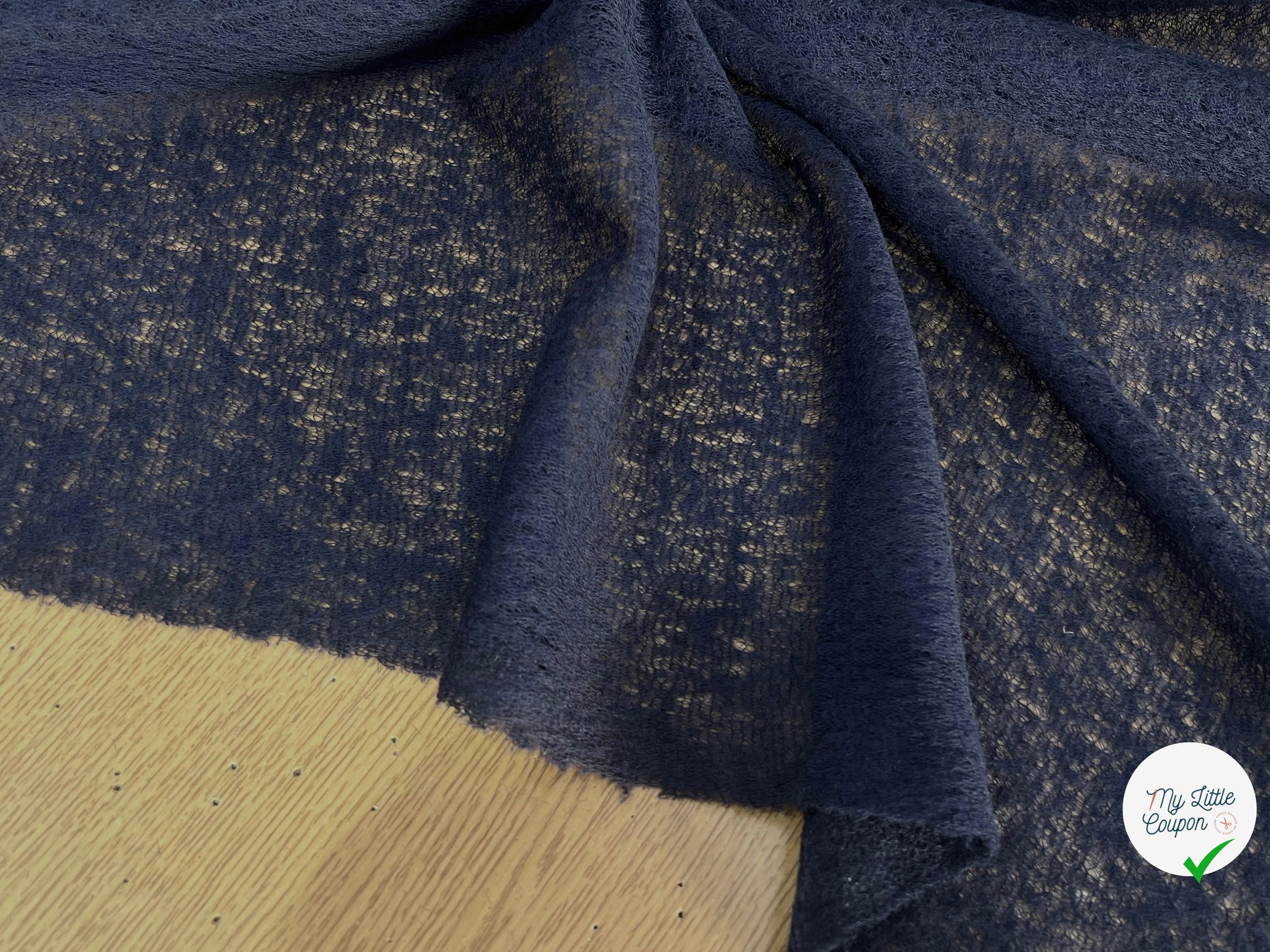 DENTELLE CHARMILLE LAINE MERINOS BLEU MARINE - My Little Coupon