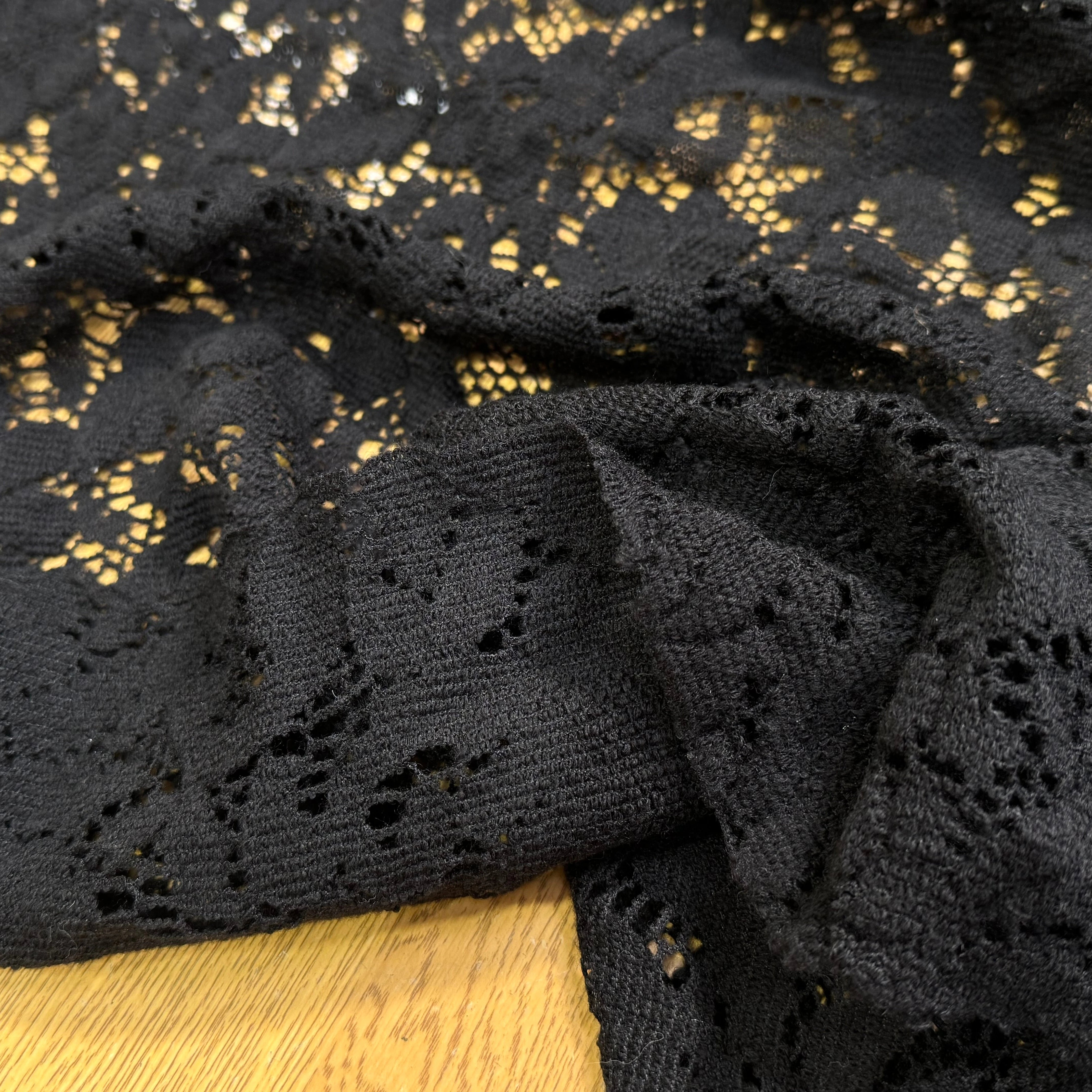 DENTELLE CHARMILLE LAINE STRETCH NOIR ULTRA BELLE - My Little Coupon