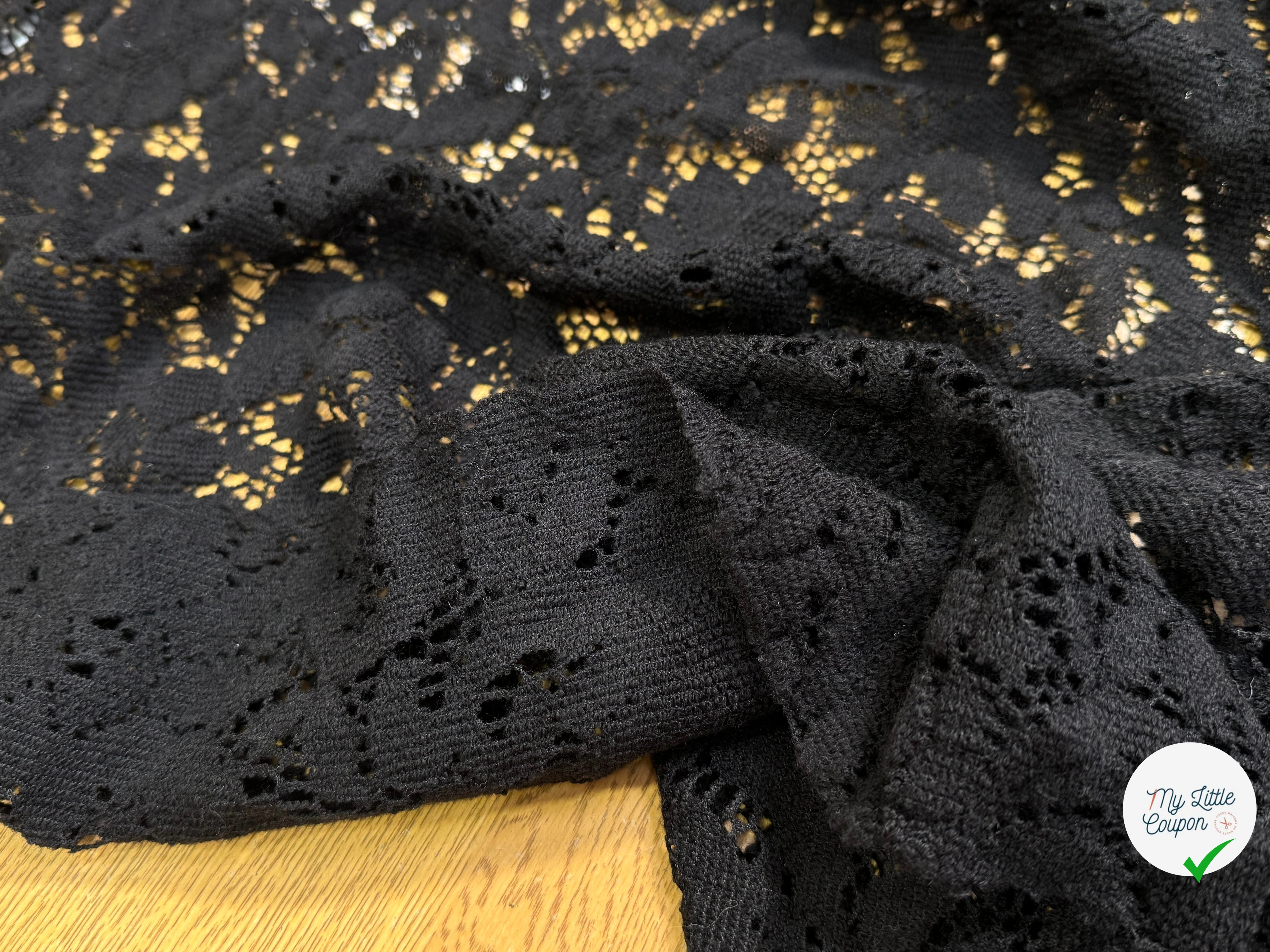 DENTELLE CHARMILLE LAINE STRETCH NOIR ULTRA BELLE - My Little Coupon