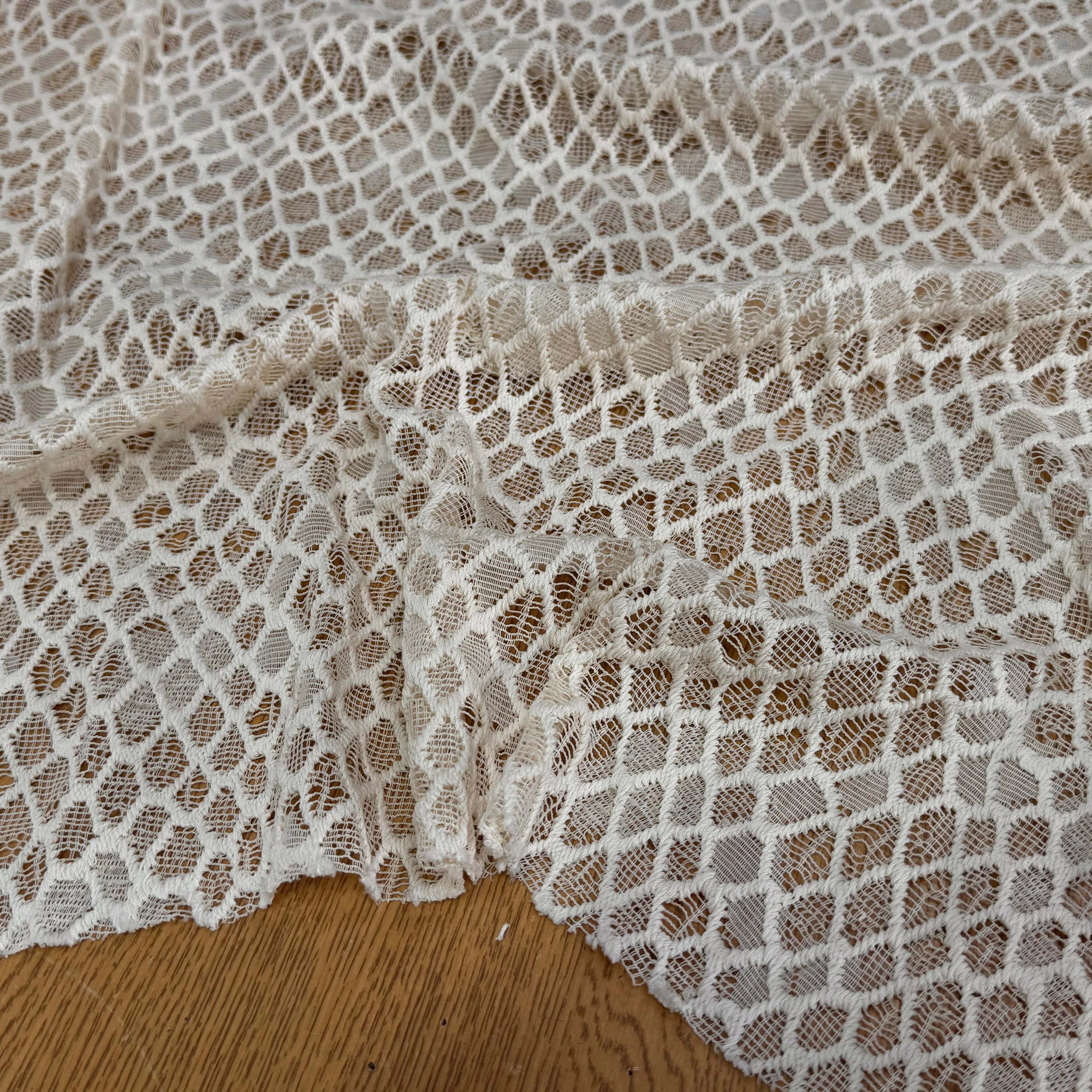 DENTELLE COTON TISSÉ LOSANGE ÉCRU - My Little Coupon