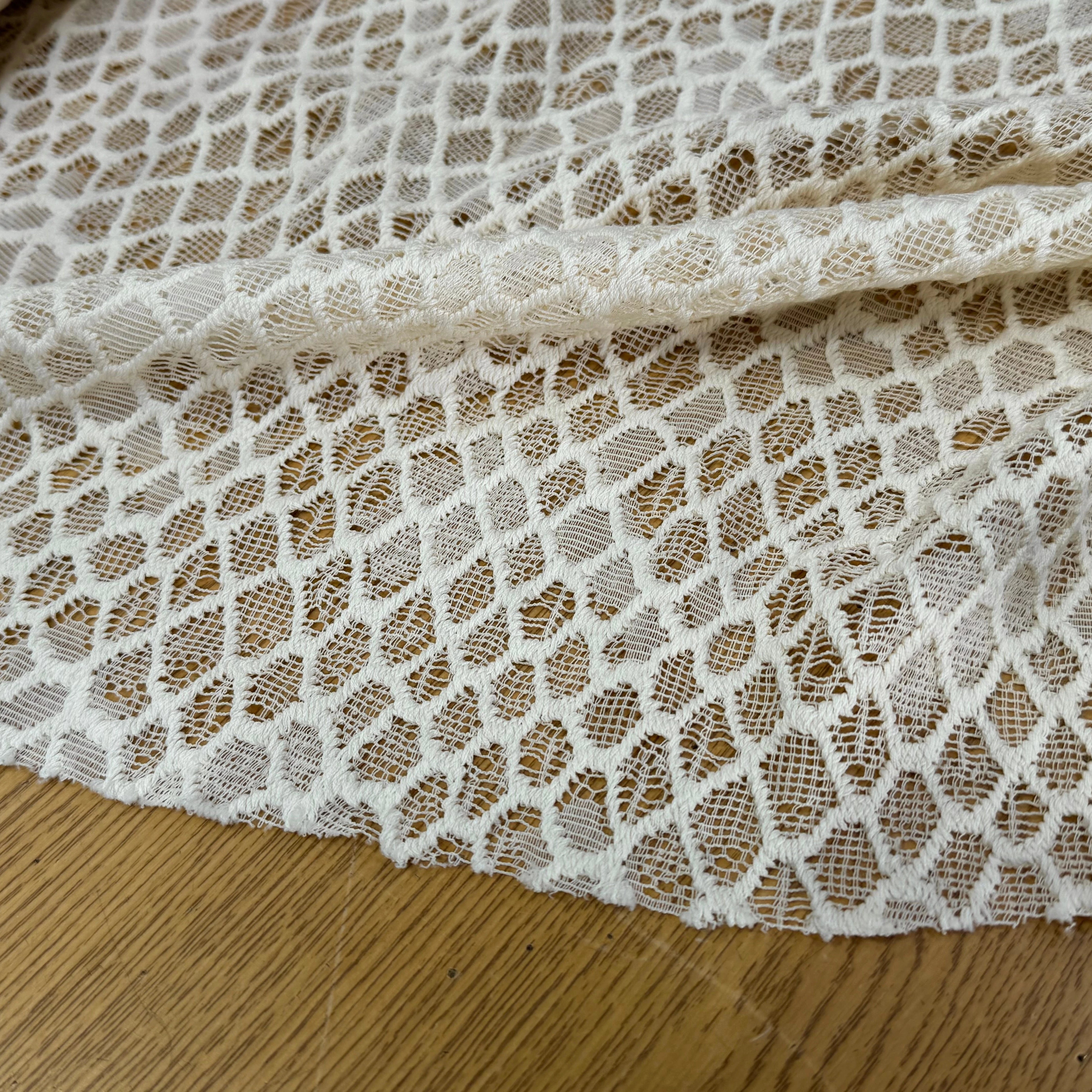 DENTELLE COTON TISSÉ LOSANGE ÉCRU - My Little Coupon