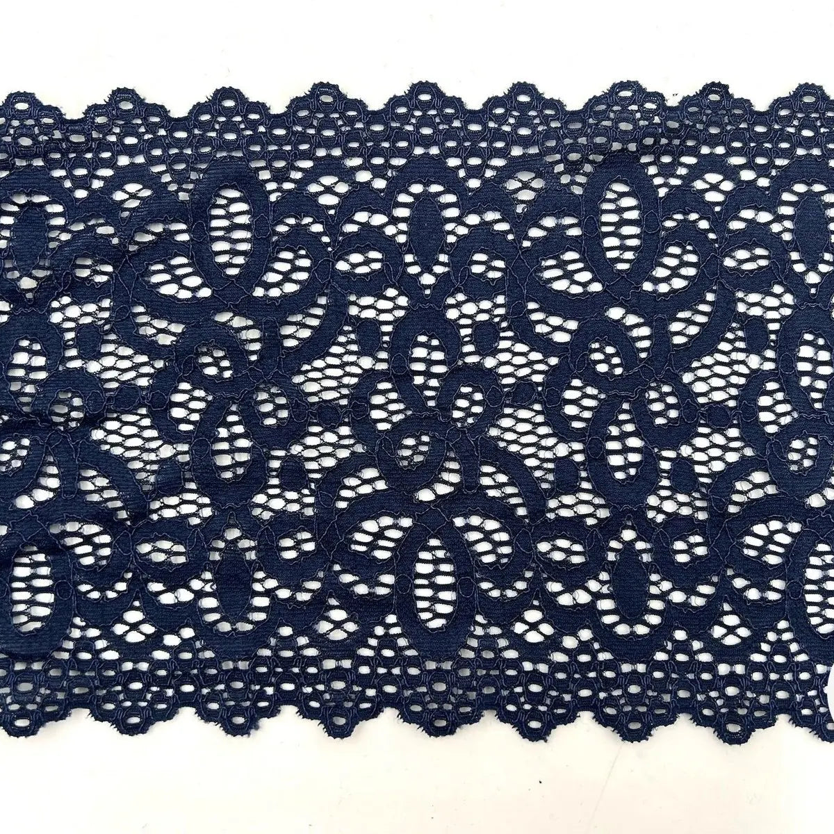 DENTELLE ÉLASTIQUE GRANDE LARGEUR BLEU MARINE - My Little Coupon - tissu - coudre