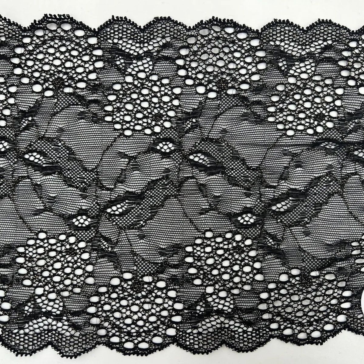 DENTELLE ÉLASTIQUE GRANDE LARGEUR NOIR OR - My Little Coupon - tissu - coudre