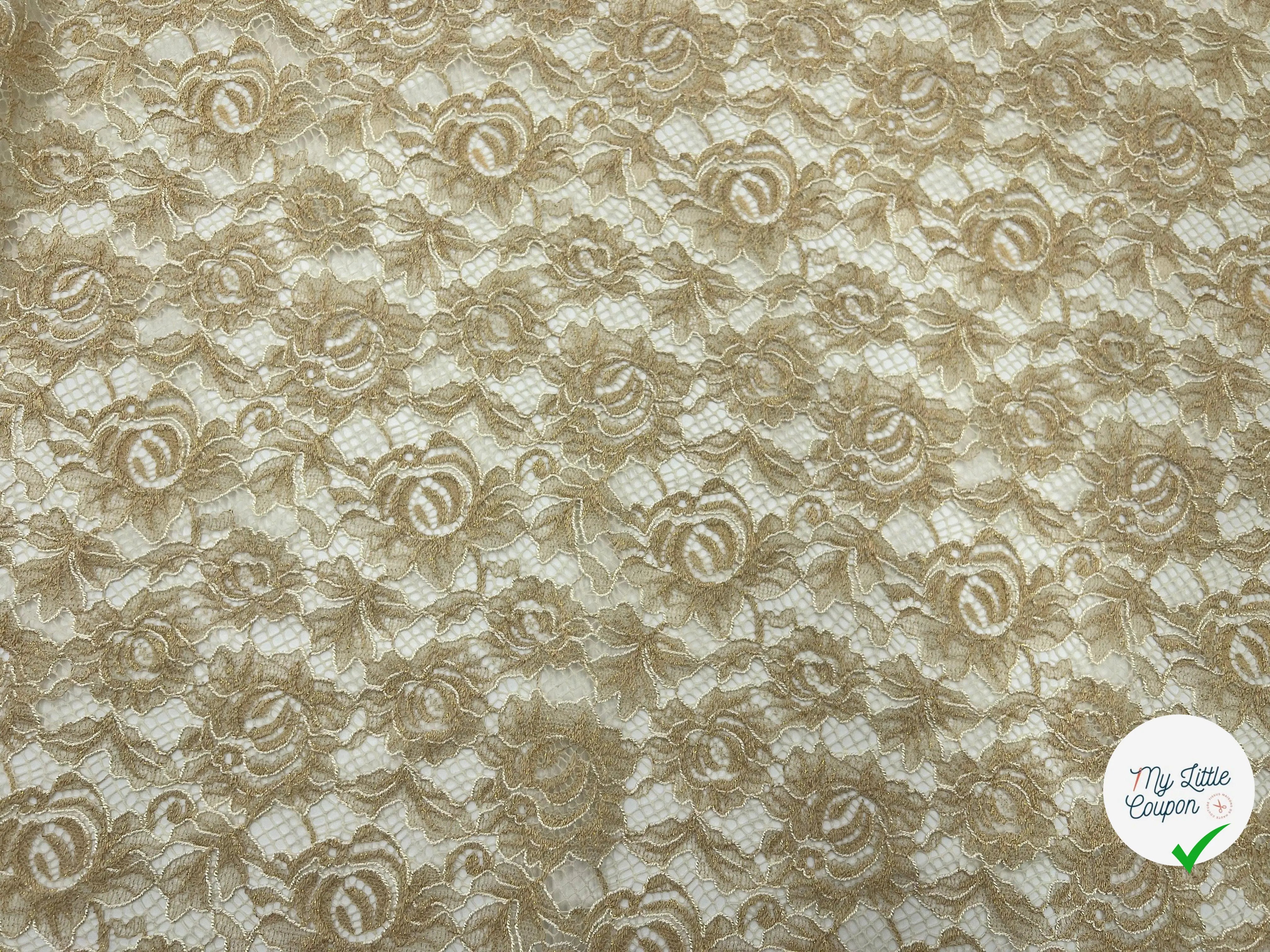 DENTELLE FLEUR DE MIEL REFLETS DORÉS - My Little Coupon - tissu - coudre
