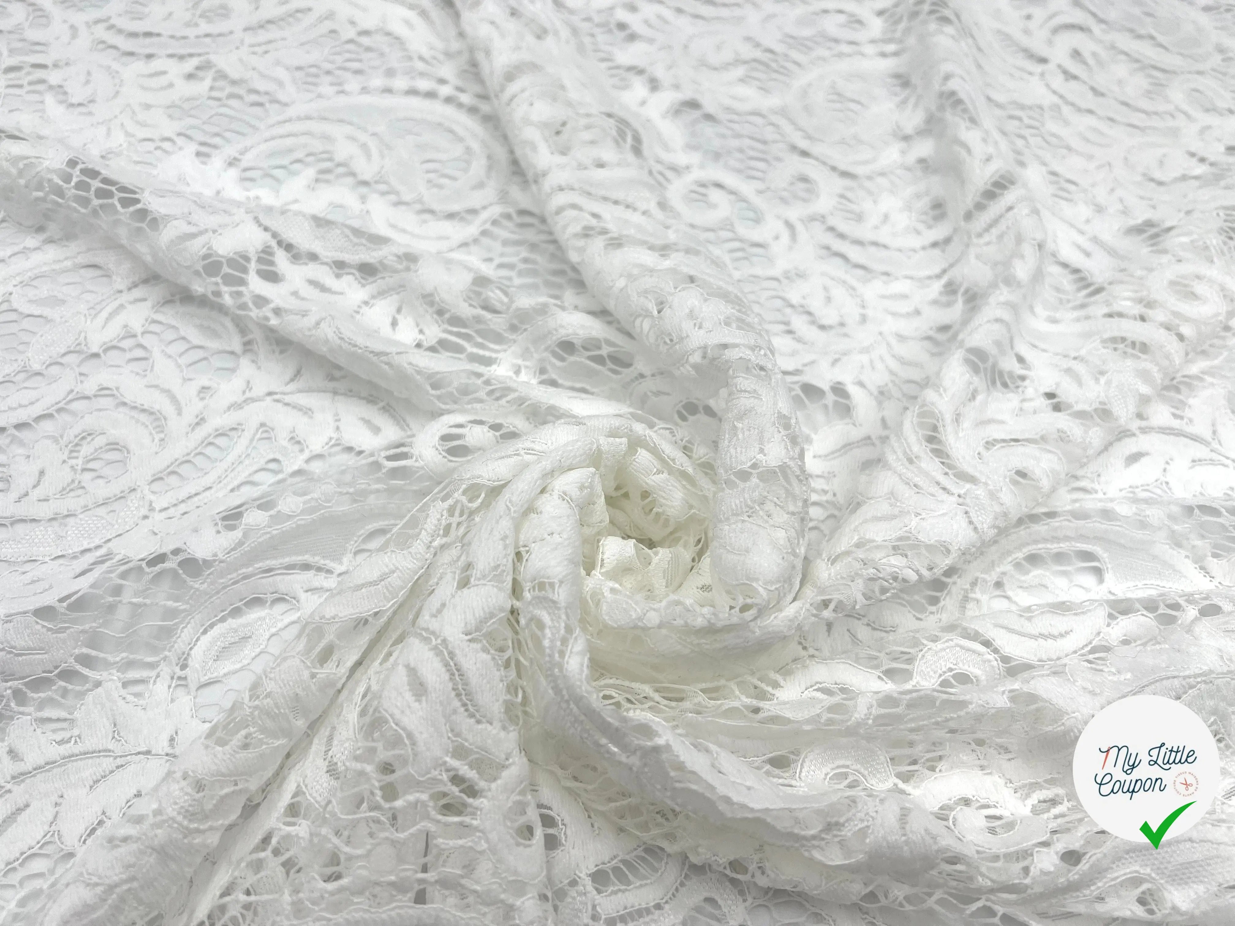 DENTELLE FLORALE BLANCHE - My Little Coupon - tissu - coudre