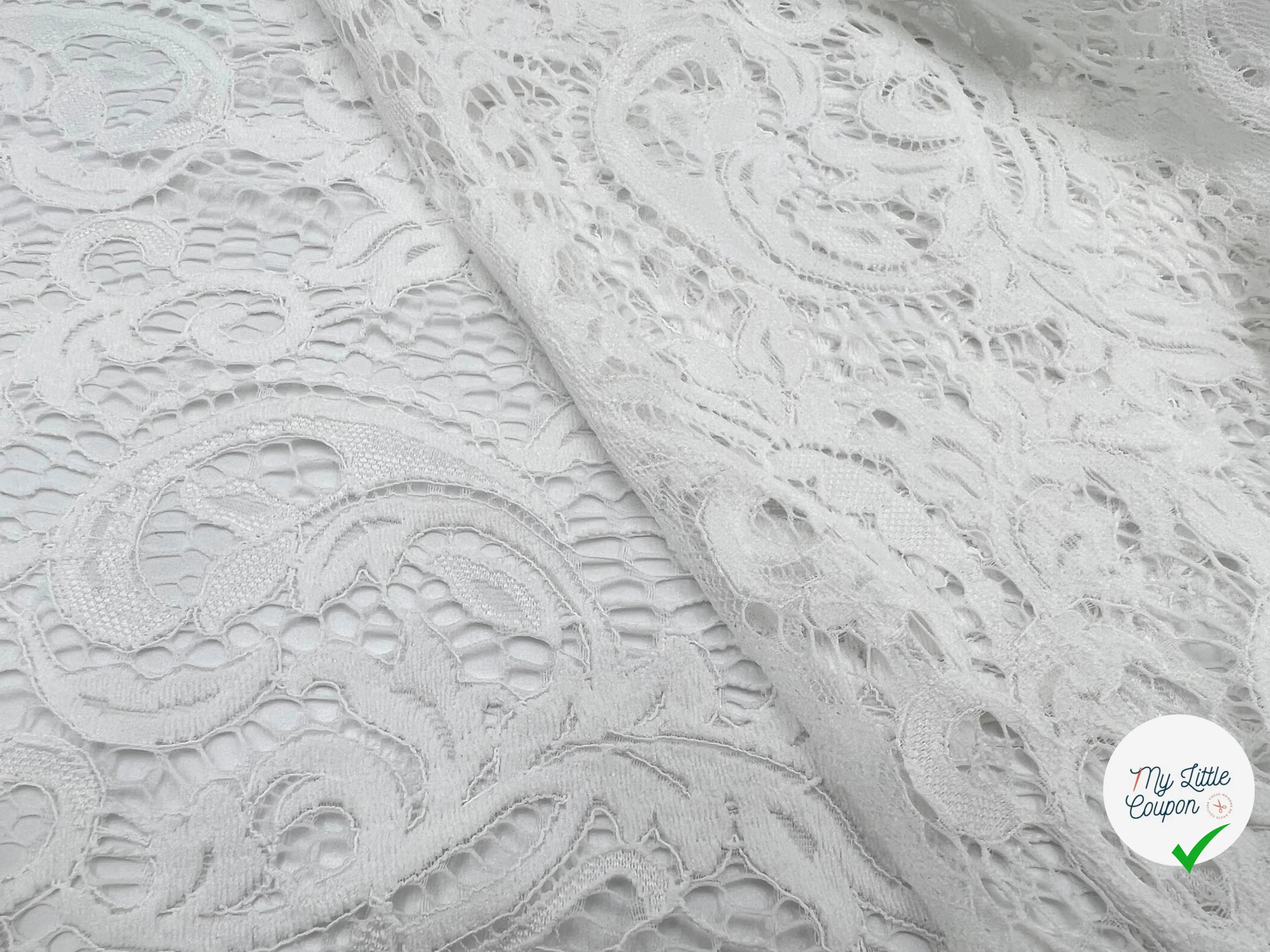 DENTELLE FLORALE BLANCHE - My Little Coupon - tissu - coudre