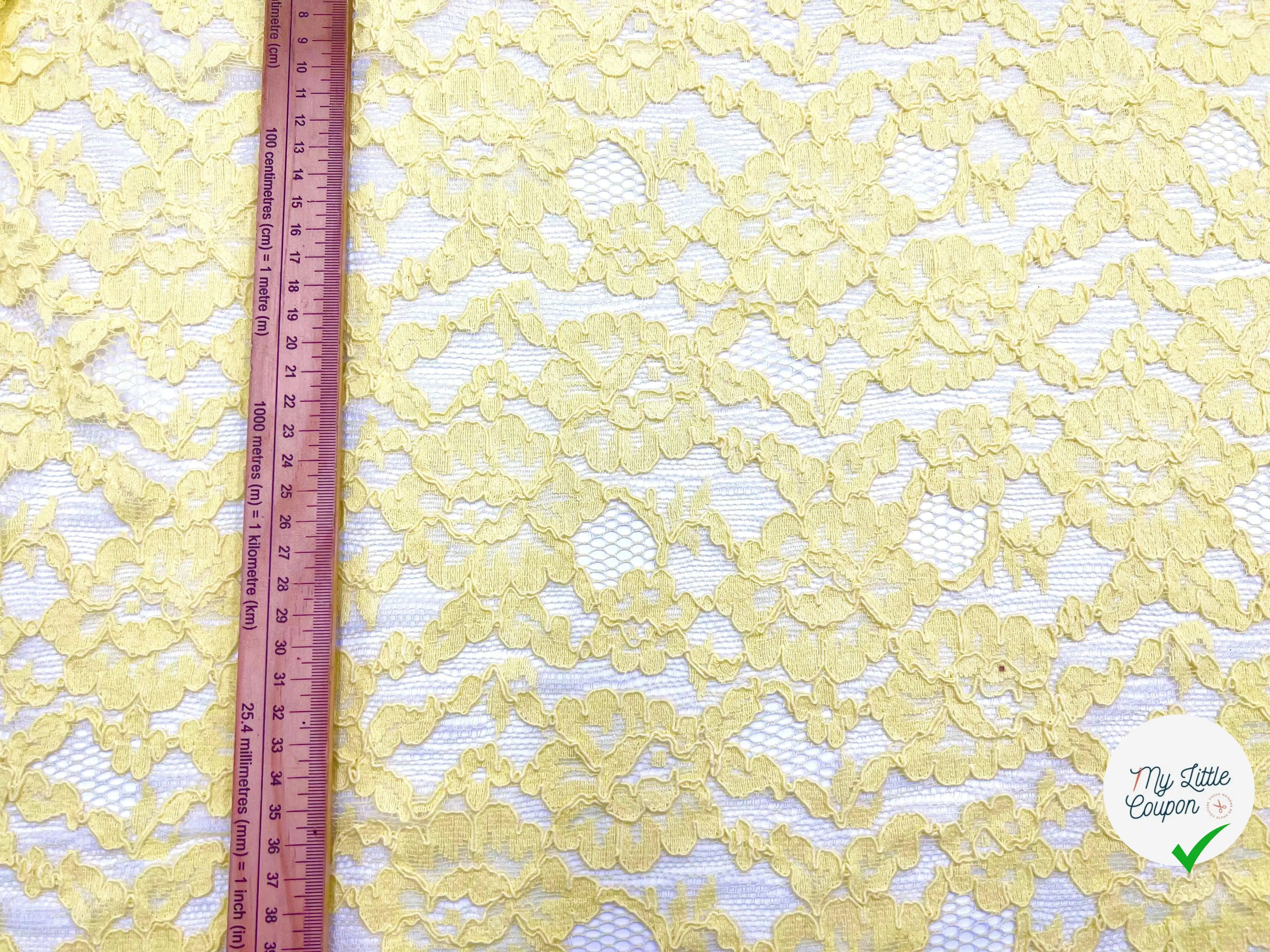 DENTELLE FLORALE JAUNE CITRON - My Little Coupon - tissu - coudre