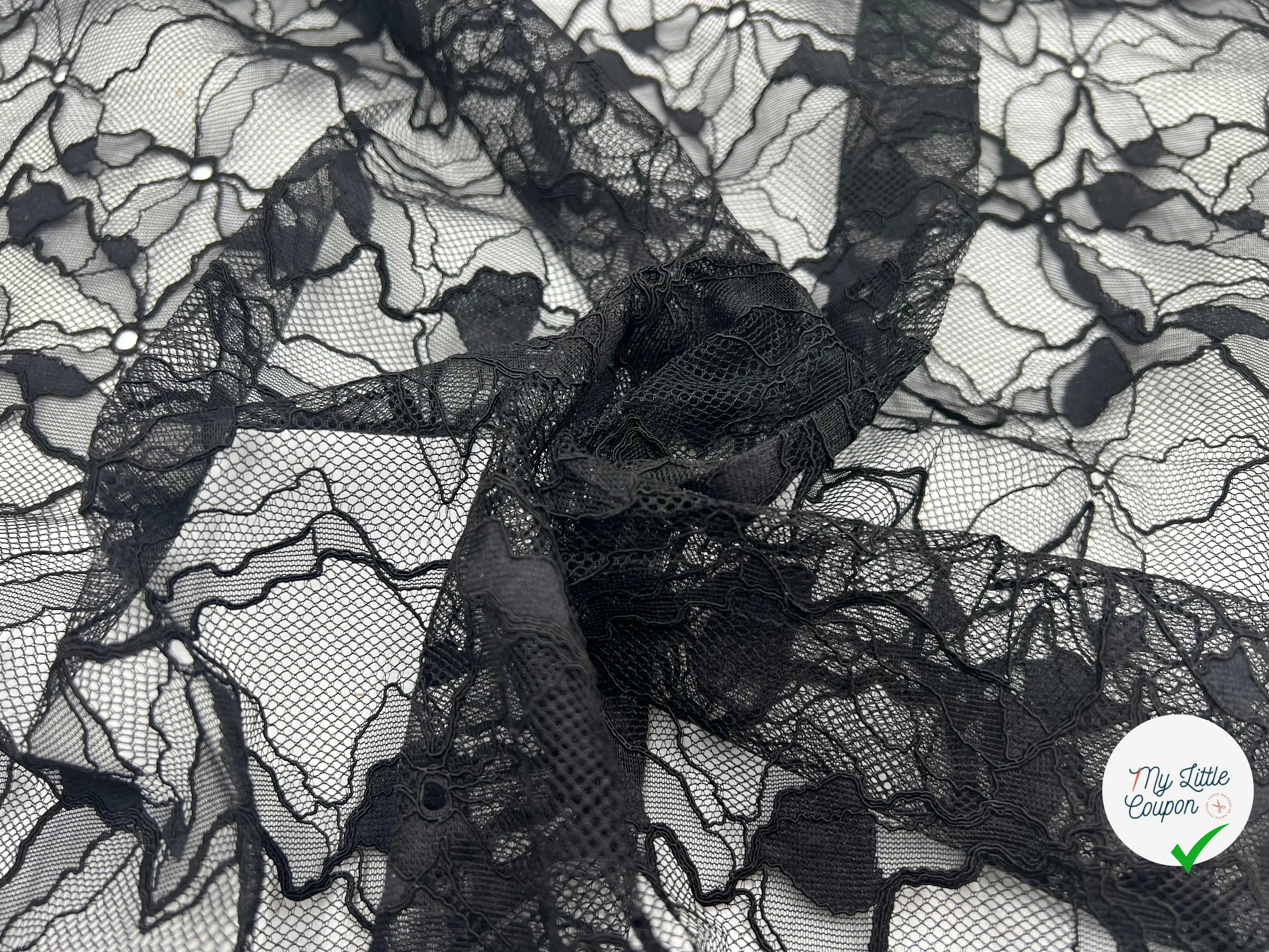 DENTELLE FLORALIE NOIRE - My Little Coupon - tissu - coudre