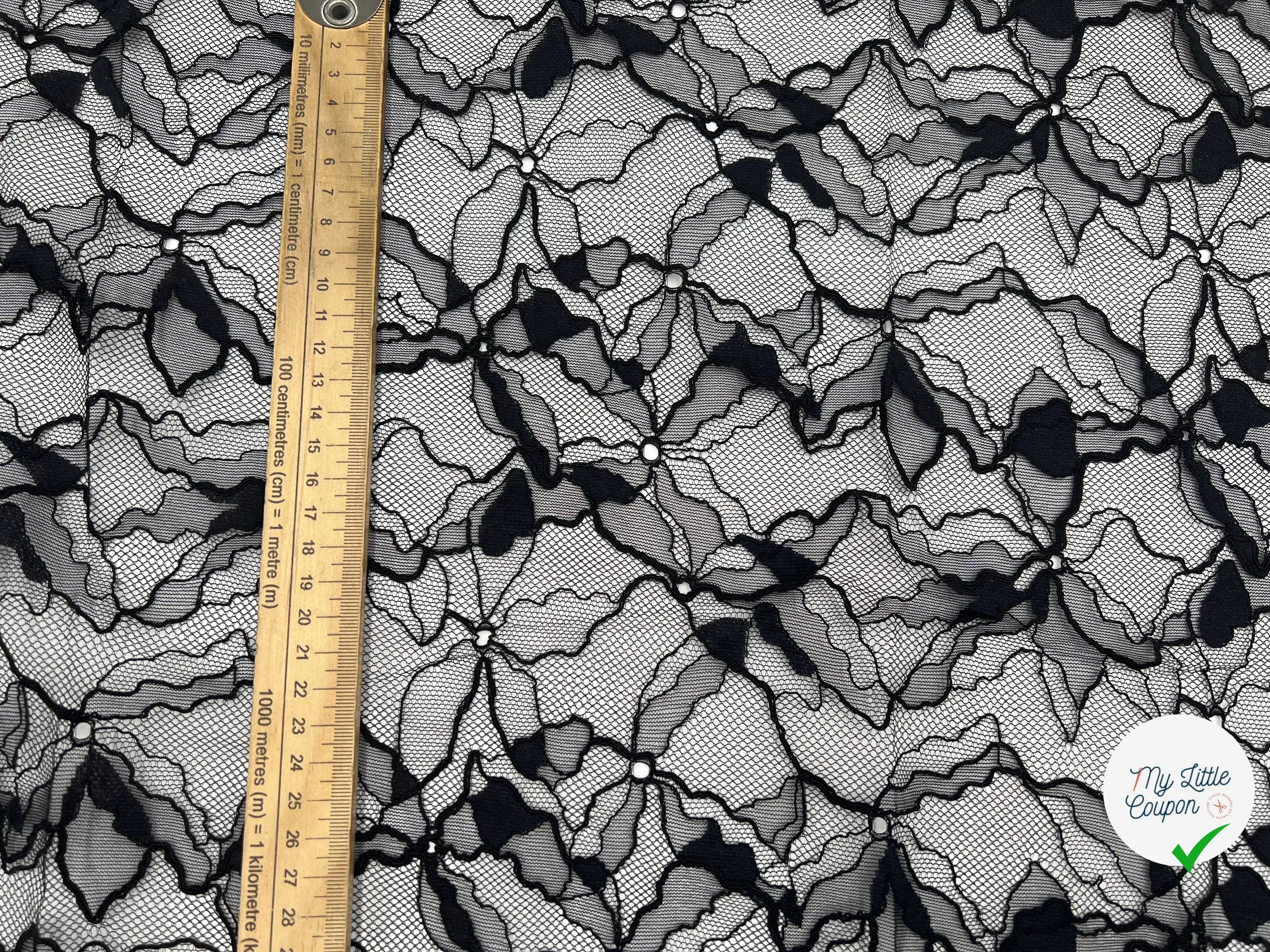 DENTELLE FLORALIE NOIRE - My Little Coupon - tissu - coudre
