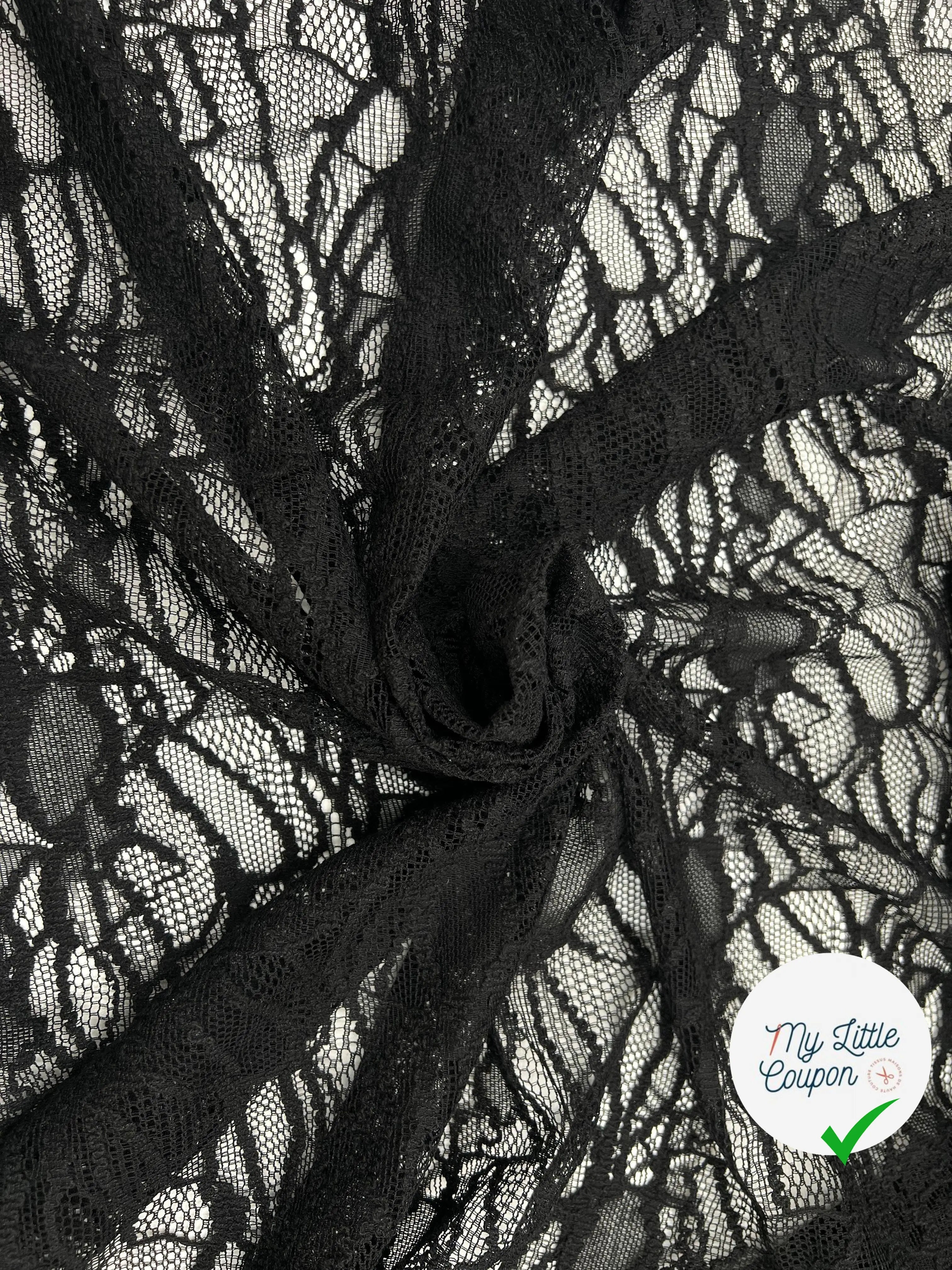DENTELLE NOIRE JARDIN D'HIVER - My Little Coupon - tissu - coudre