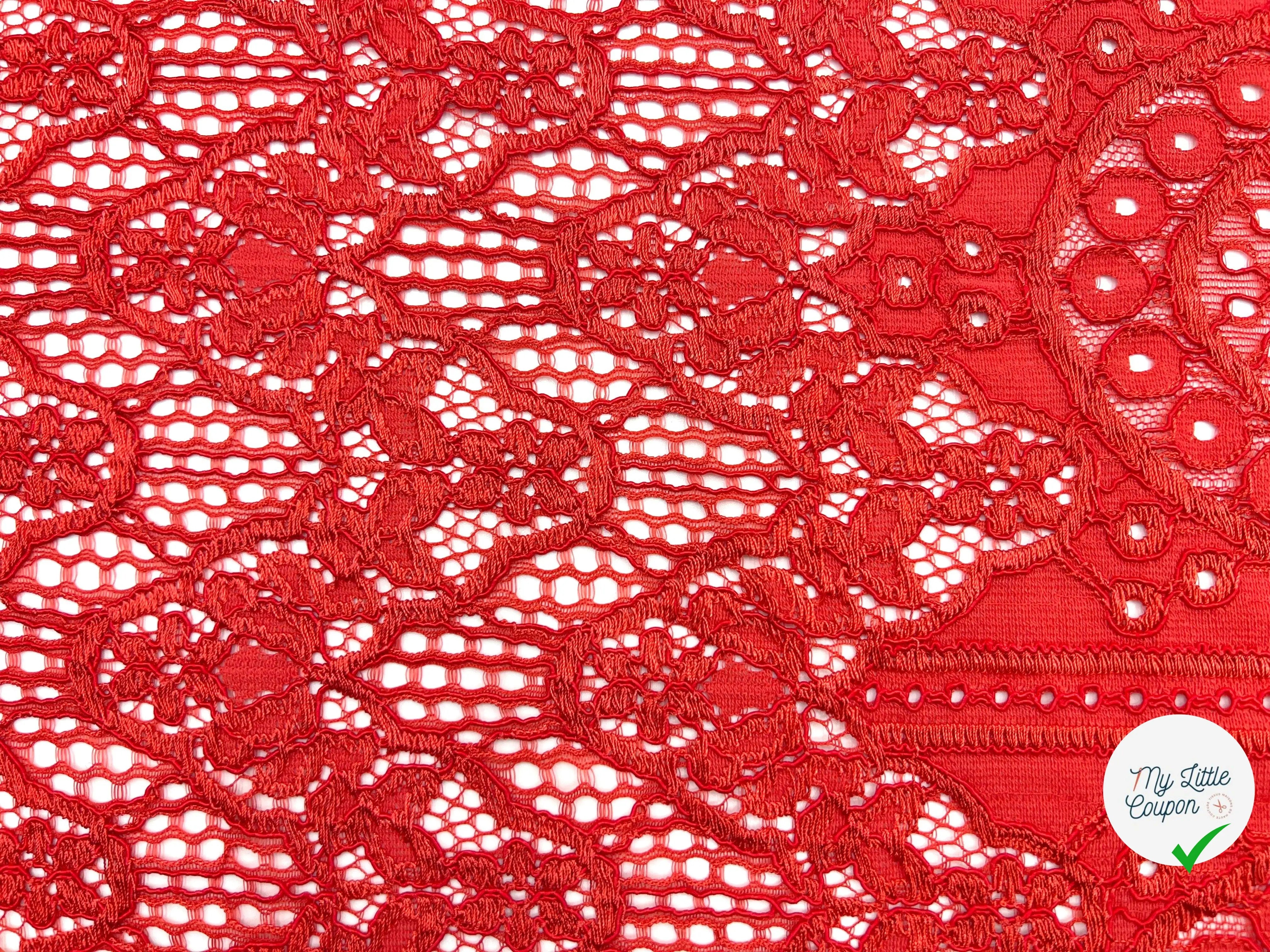 DENTELLE ORANGE FLASHY - My Little Coupon - tissu - coudre