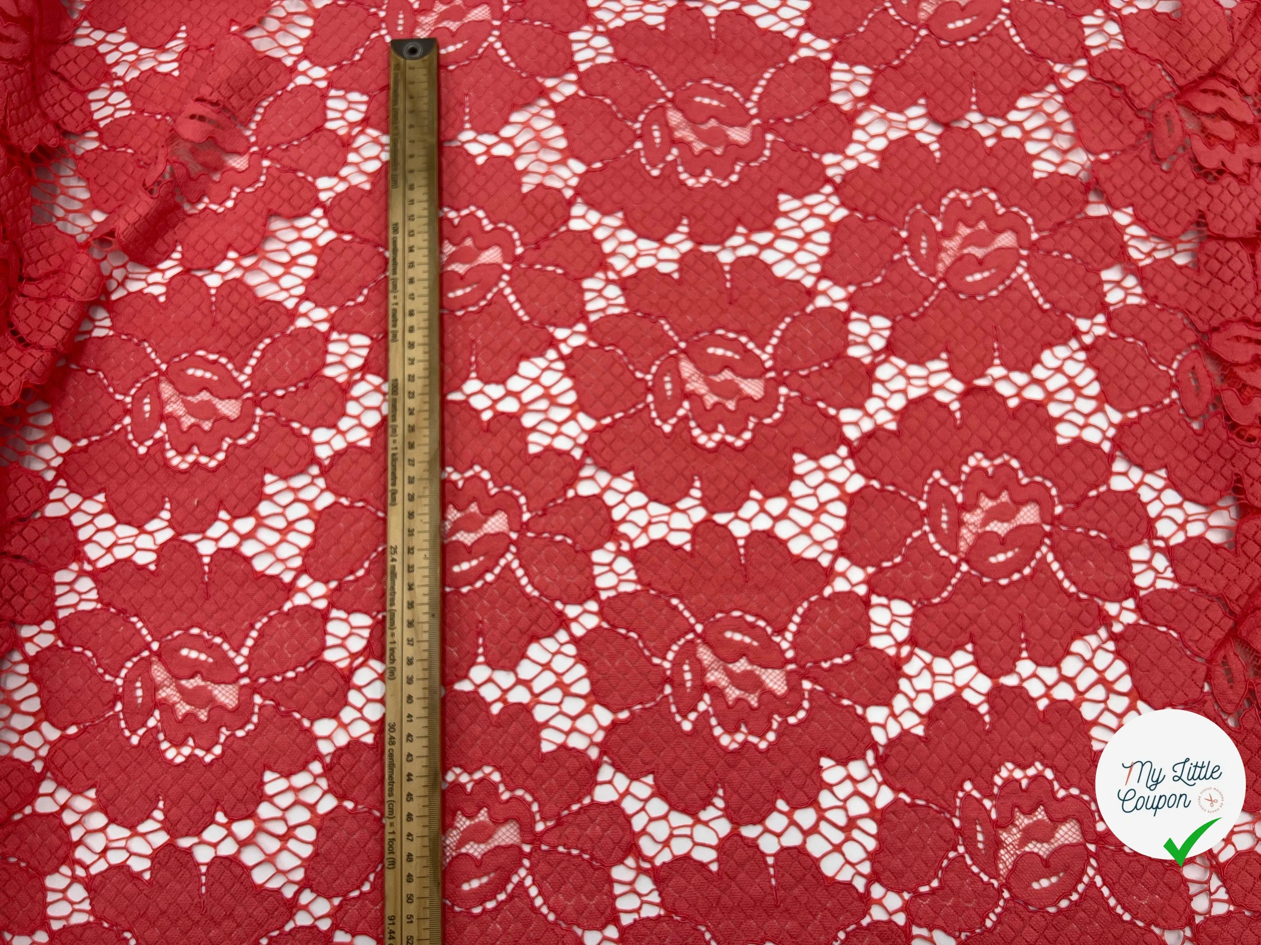 DENTELLE PÉTALE DE LOSANGES CORAIL - My Little Coupon - tissu - coudre