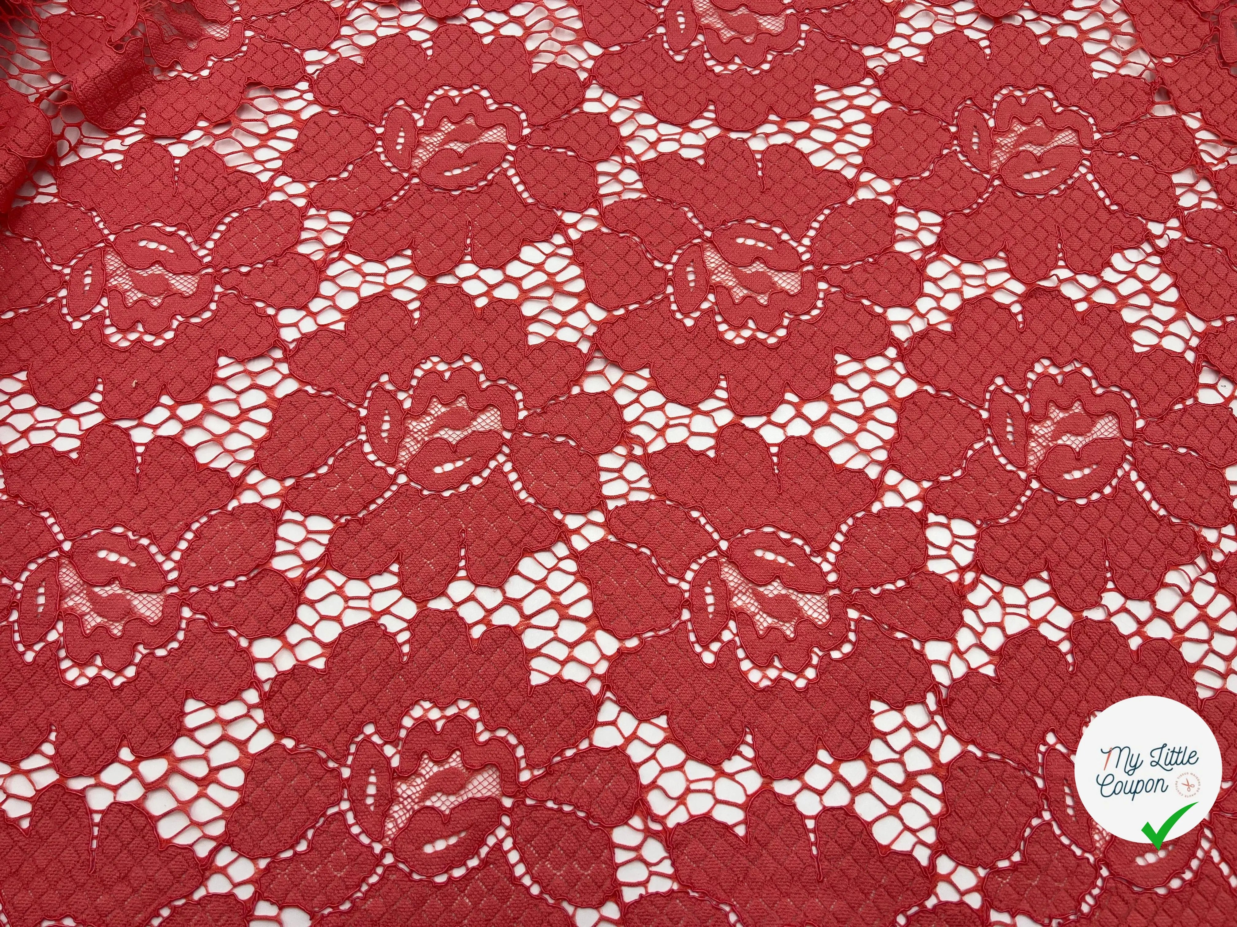 DENTELLE PÉTALE DE LOSANGES CORAIL - My Little Coupon - tissu - coudre