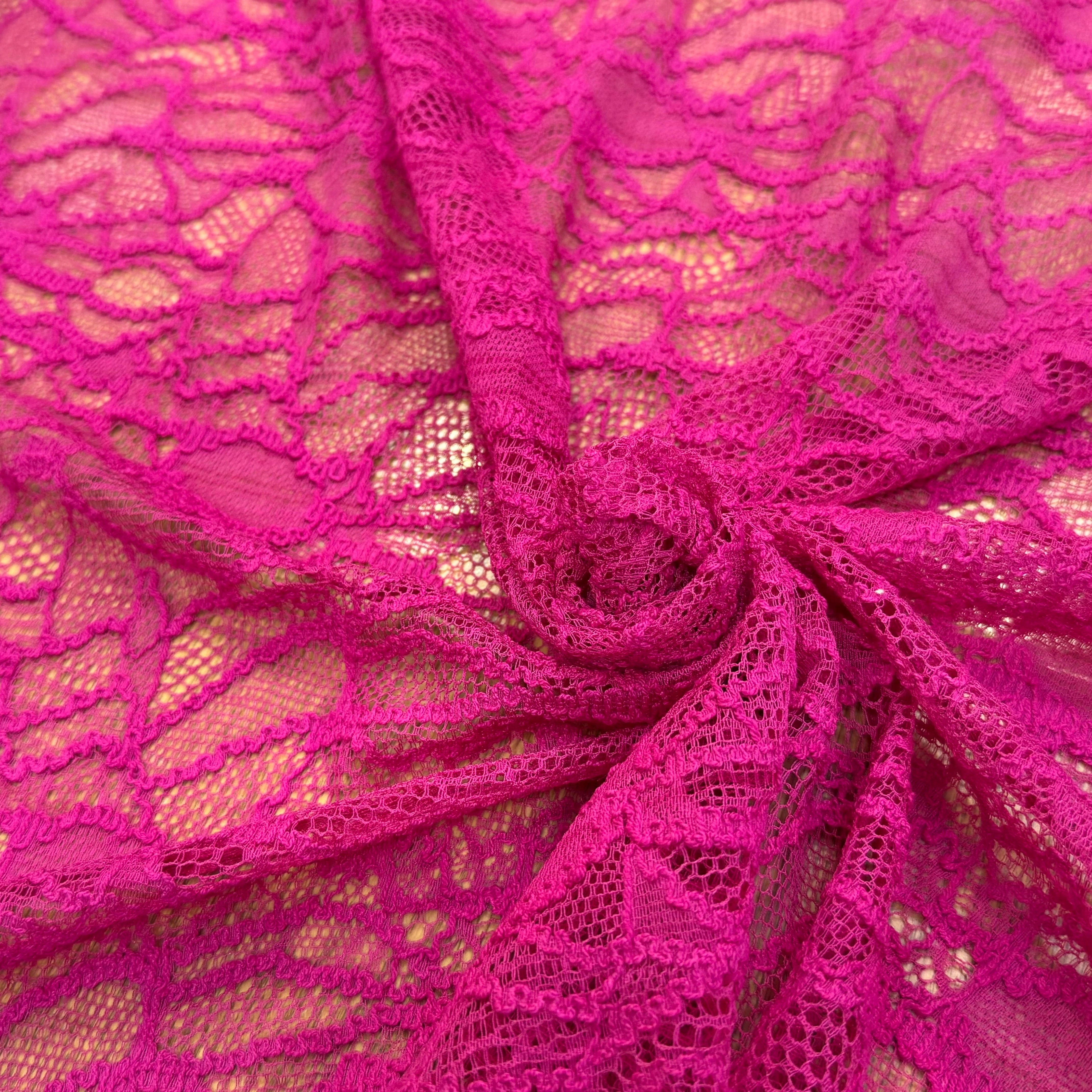 DENTELLE POLYCOTON STRETCH ROSE - My Little Coupon
