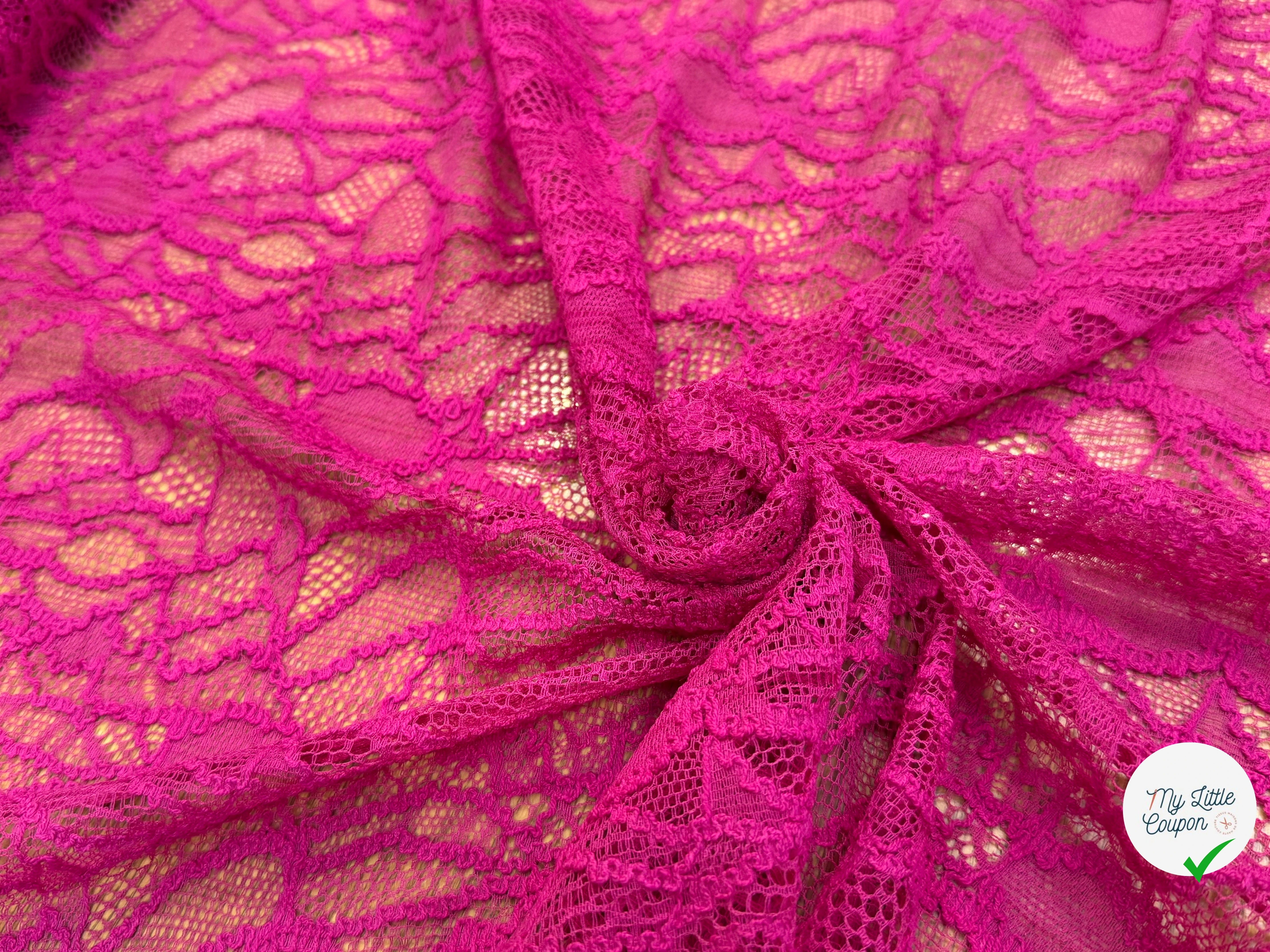 DENTELLE POLYCOTON STRETCH ROSE - My Little Coupon