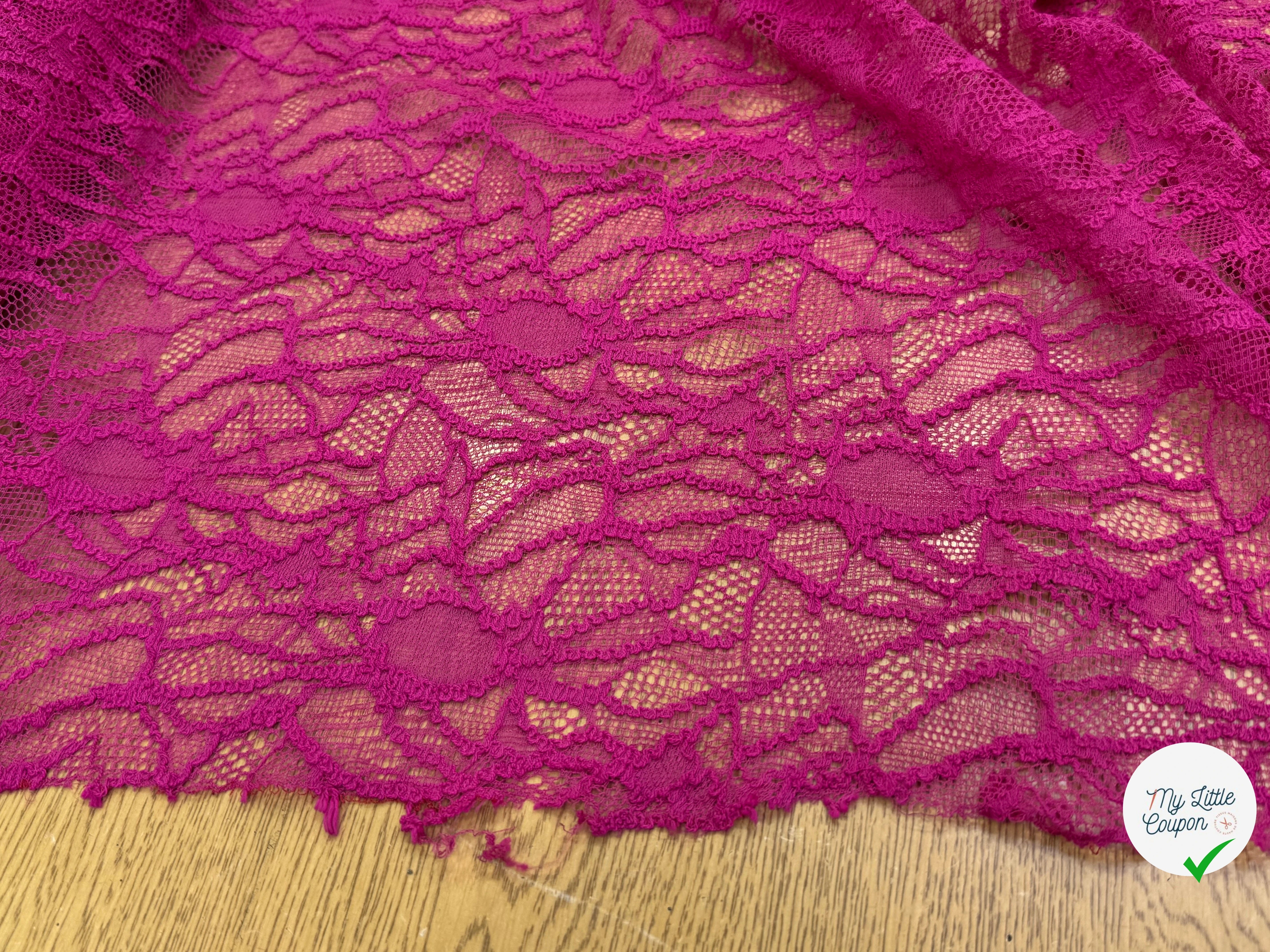 DENTELLE POLYCOTON STRETCH ROSE - My Little Coupon