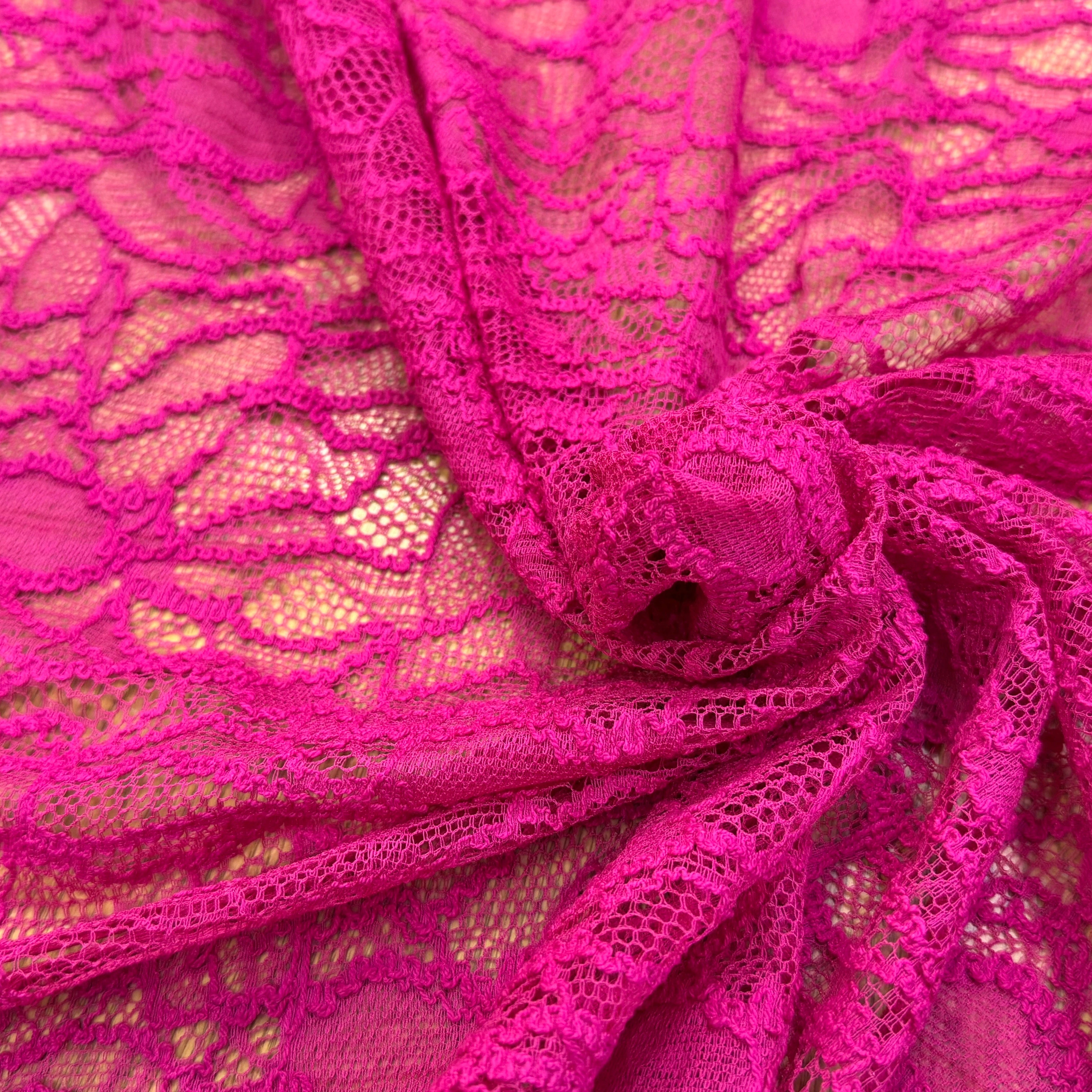 DENTELLE POLYCOTON STRETCH ROSE - My Little Coupon