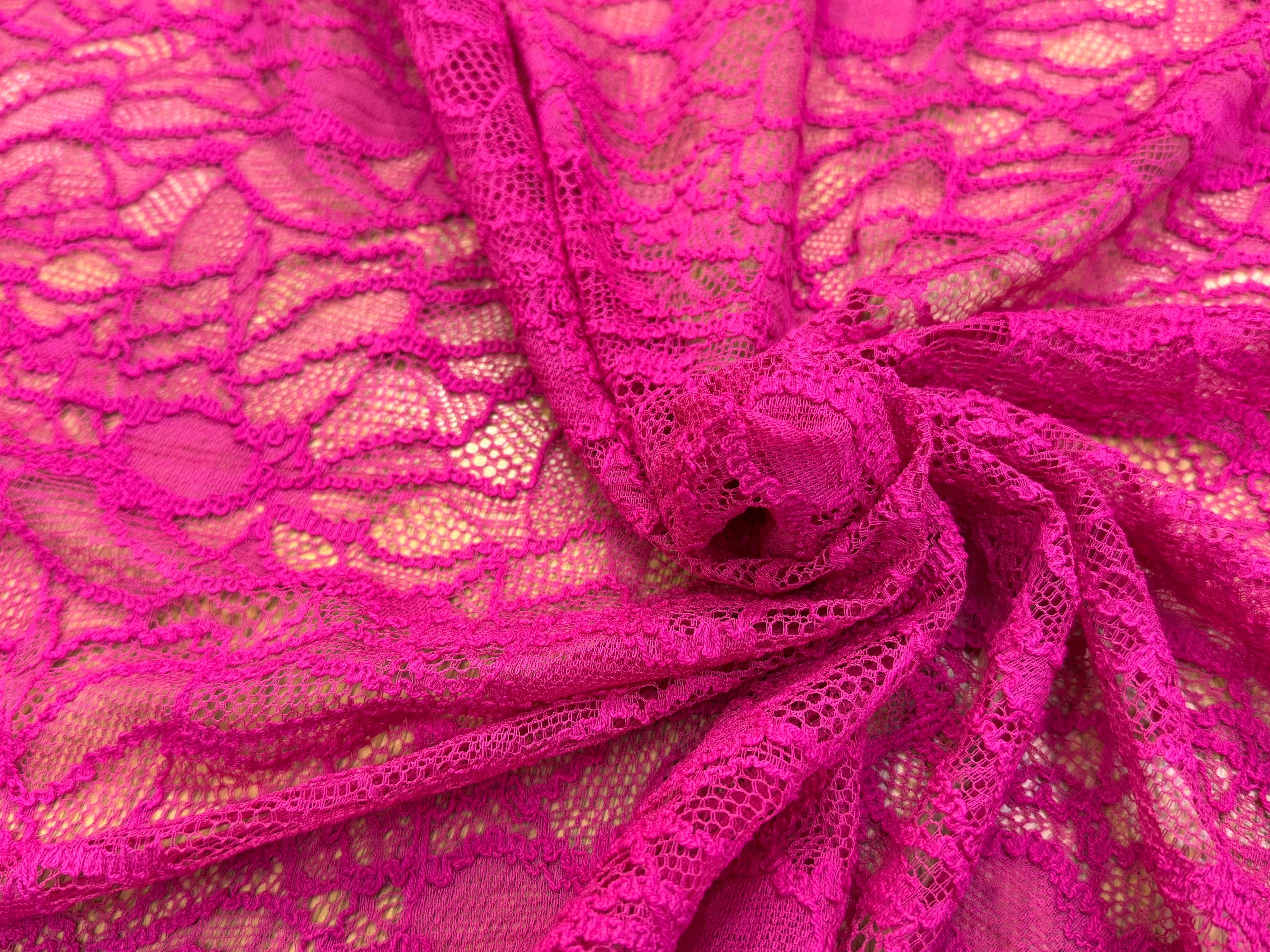DENTELLE POLYCOTON STRETCH ROSE - My Little Coupon
