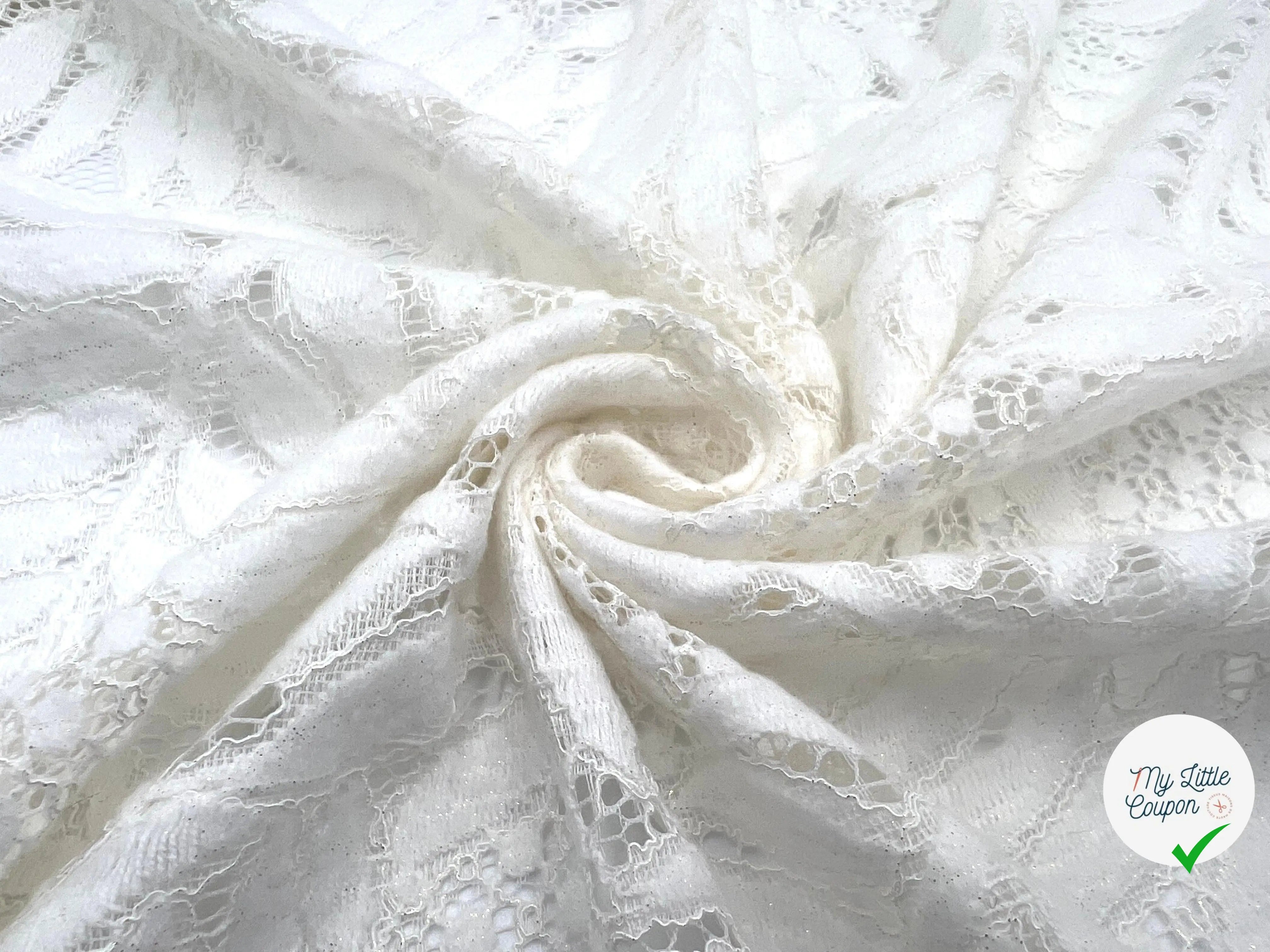 DENTELLE VELOURS BLANC PALERME - My Little Coupon - tissu - coudre