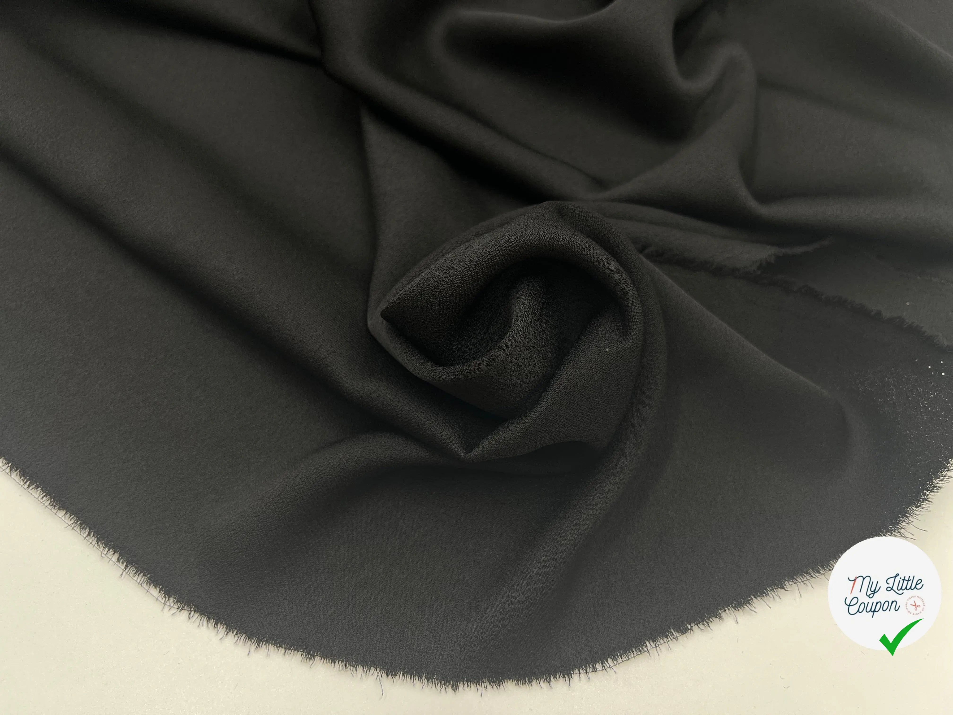 DOUBLE CRÊPE PRESTIGE FLUIDE NOIR - My Little Coupon - tissu - coudre