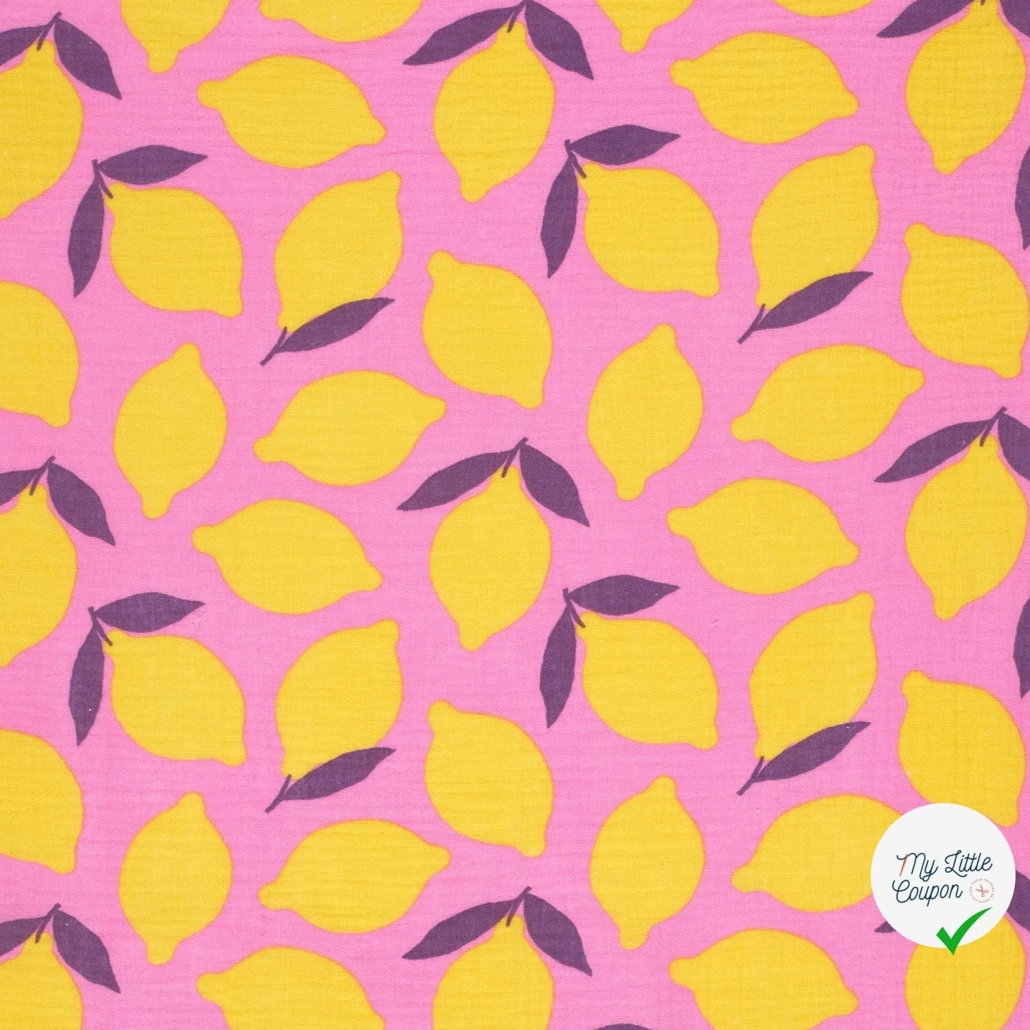 DOUBLE GAZE DE COTON CITRONS ROSE - My Little Coupon
