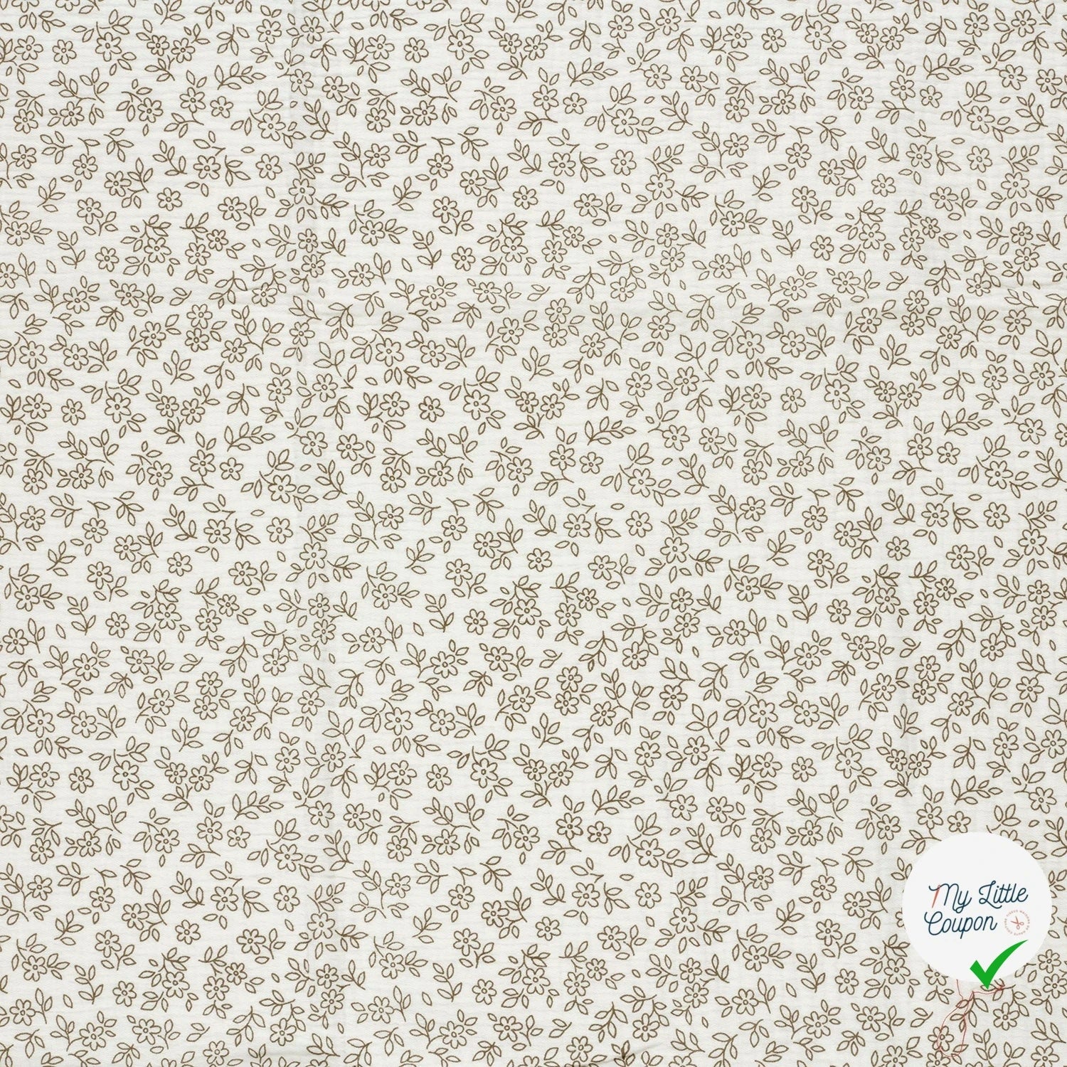 DOUBLE GAZE DE COTON FLEURS BLANC CASSÉ 2 - My Little Coupon