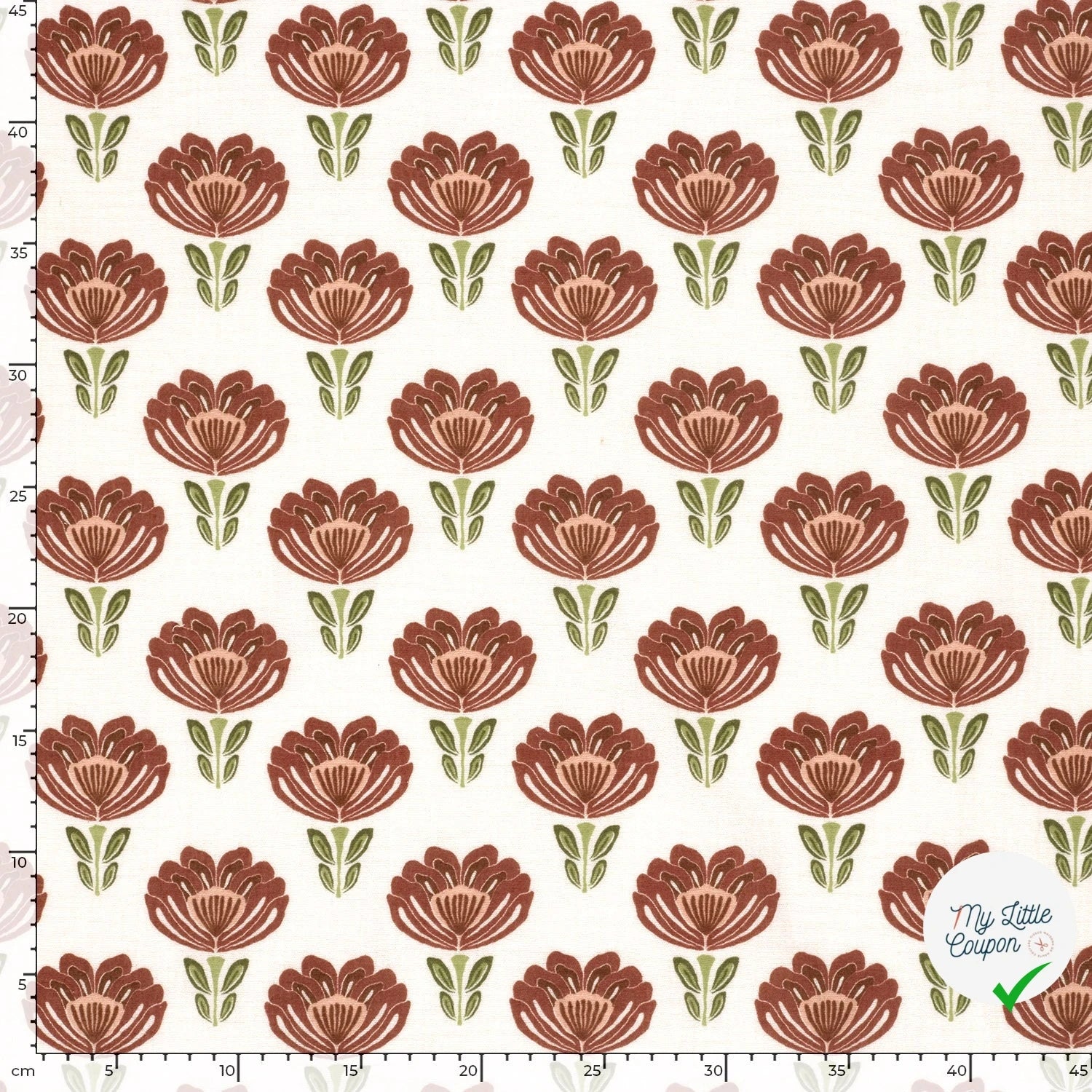 DOUBLE GAZE DE COTON FLEURS FOND BLANC - My Little Coupon