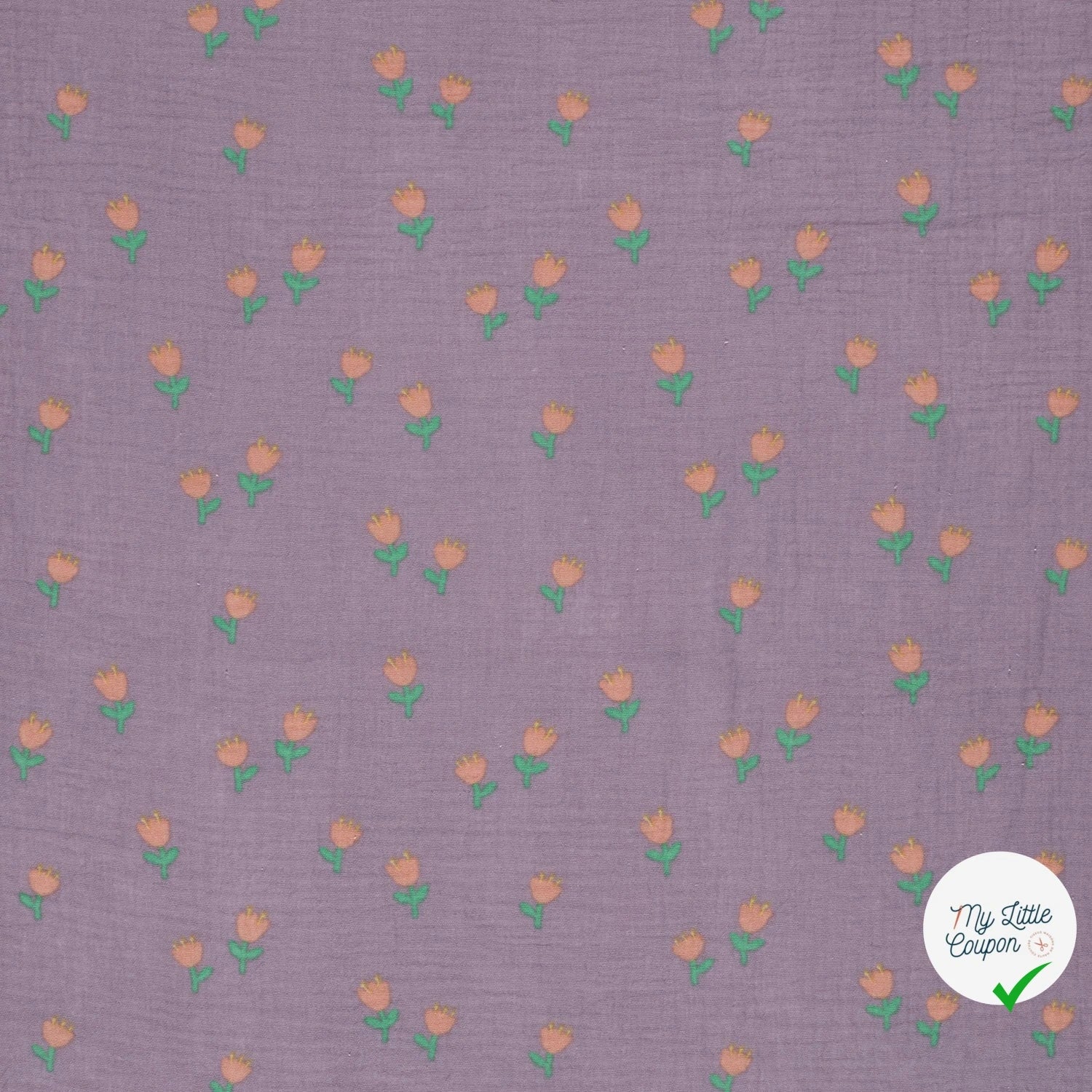 DOUBLE GAZE DE COTON FLEURS LILAS - My Little Coupon