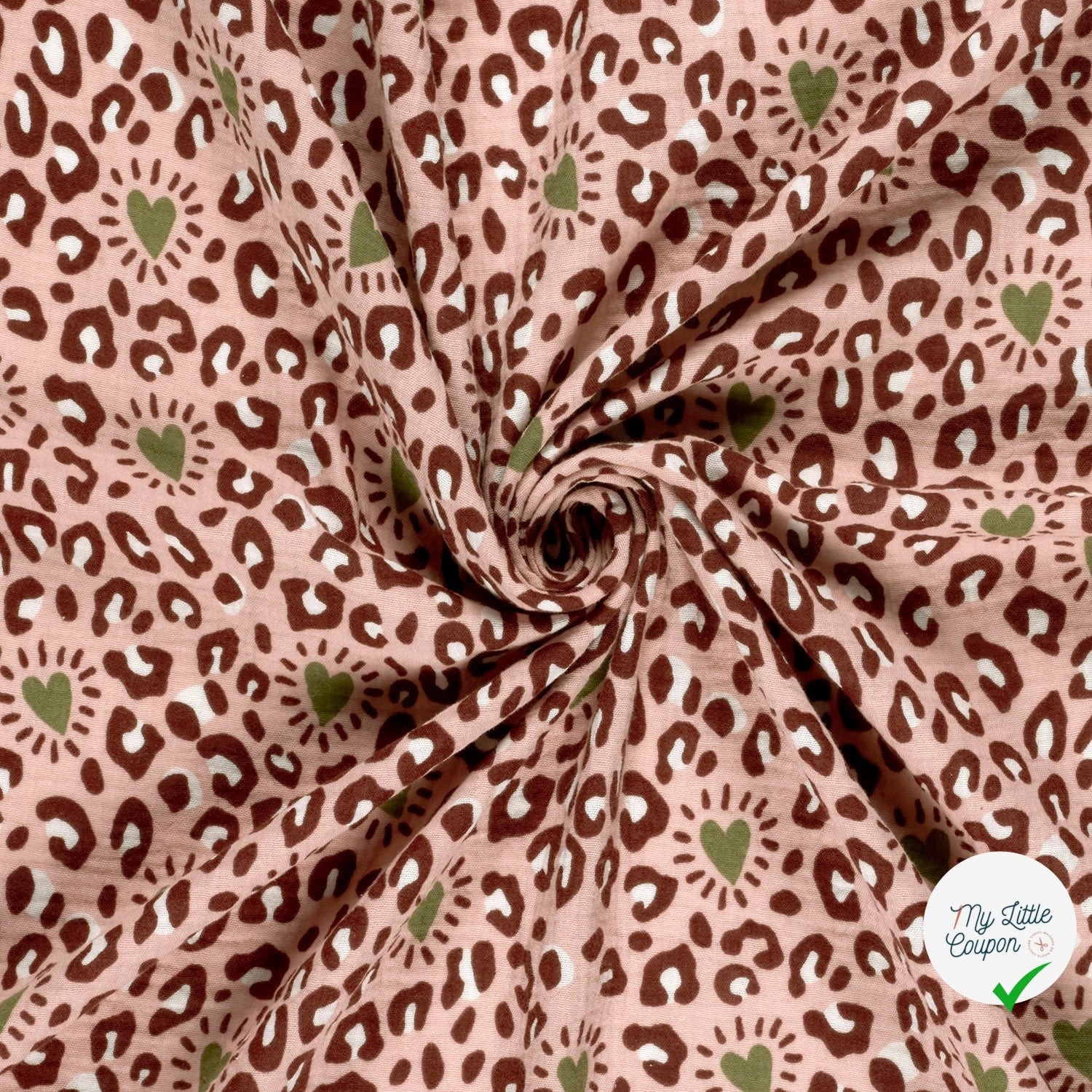 DOUBLE GAZE DE COTON PANTHÈRE ROSE CLAIR - My Little Coupon