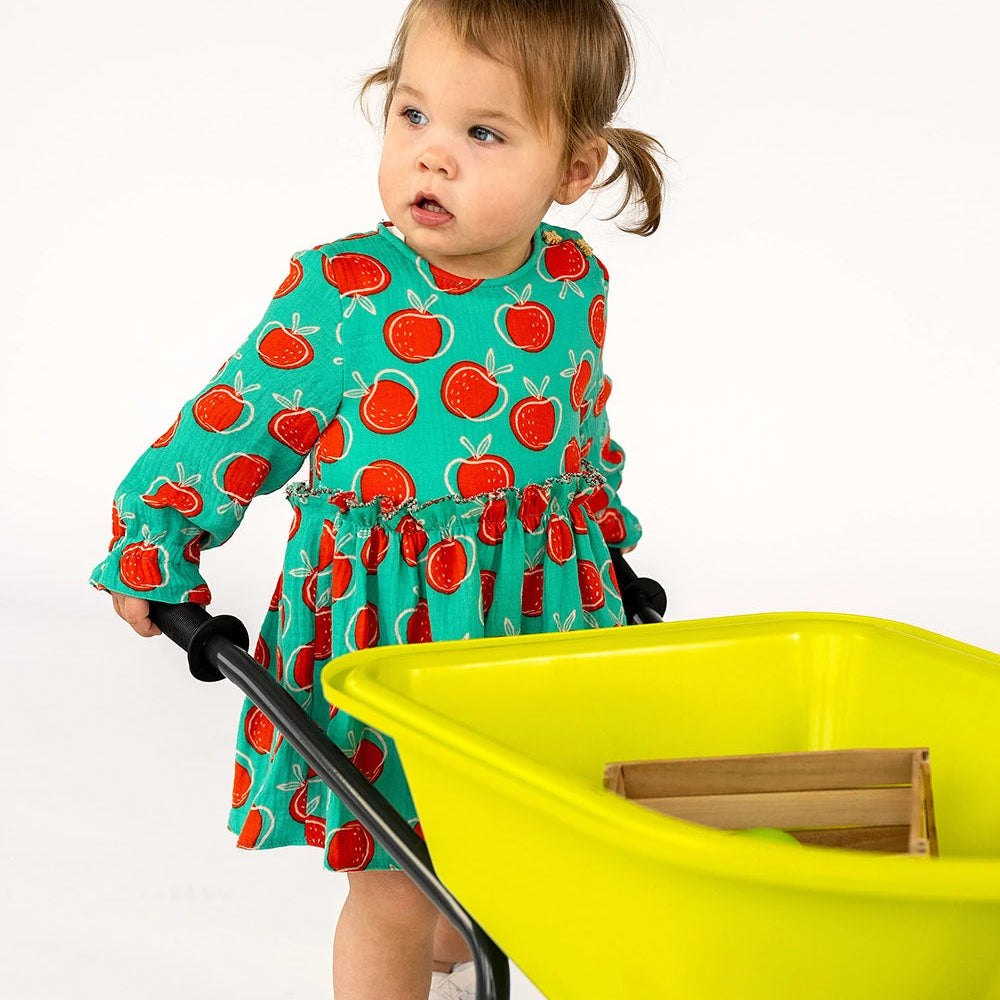 DOUBLE GAZE DE COTON POMMES MENTHE FONCÉE - My Little Coupon