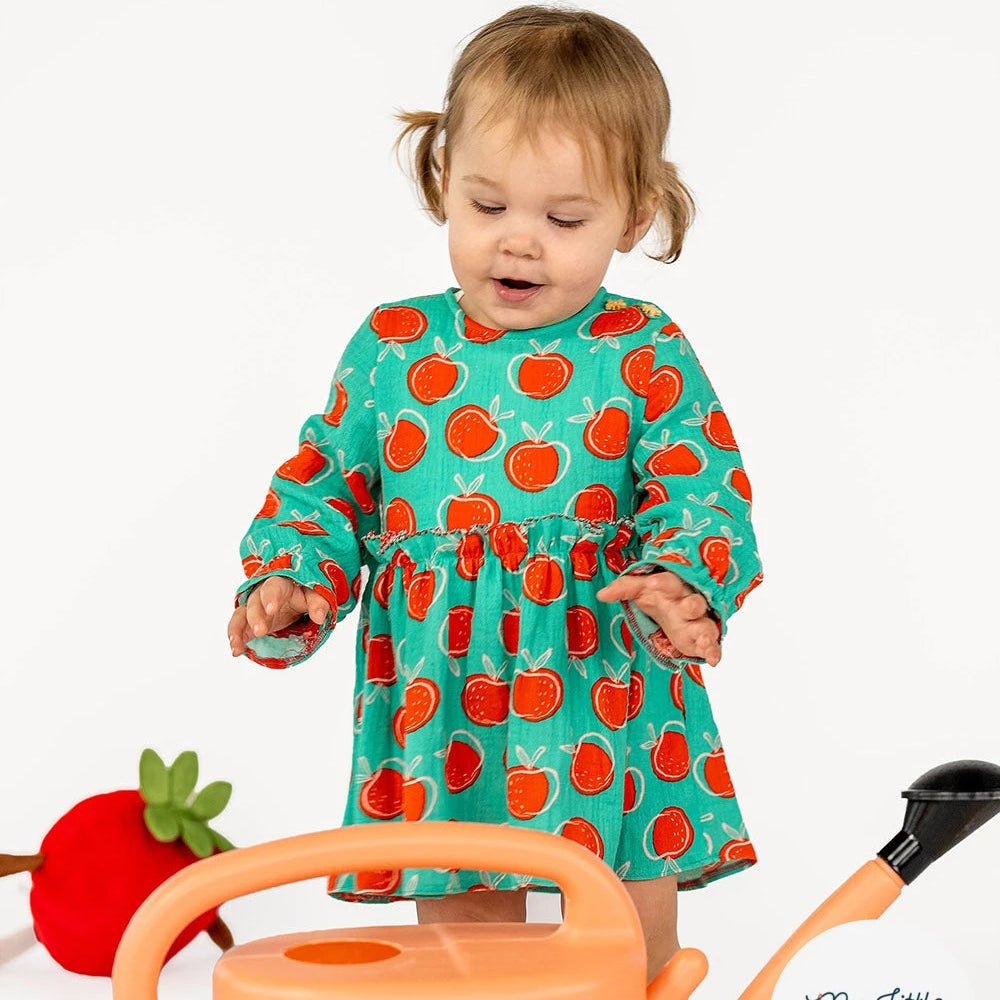 DOUBLE GAZE DE COTON POMMES MENTHE FONCÉE - My Little Coupon